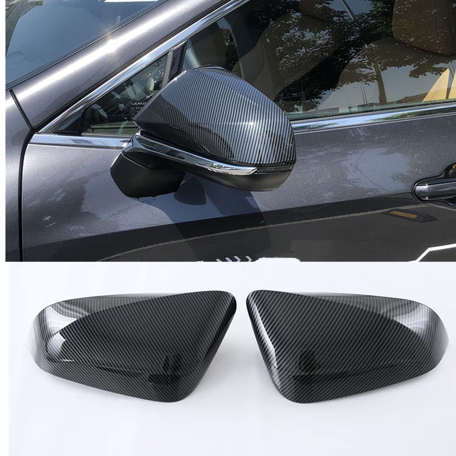 新型 レクサスNX 20系 ミラーカバー レクサス NX250 NX350 NX350h NX450+ 2021年10月〜現行 専用設計 サイドドアバックミラー カバートリム オールカバー（左右セット）汚れ防止 傷防止 貼るだけ簡単 ドレスアップ バックミラーカバー カーパーツ レクサスNXアクセサリ