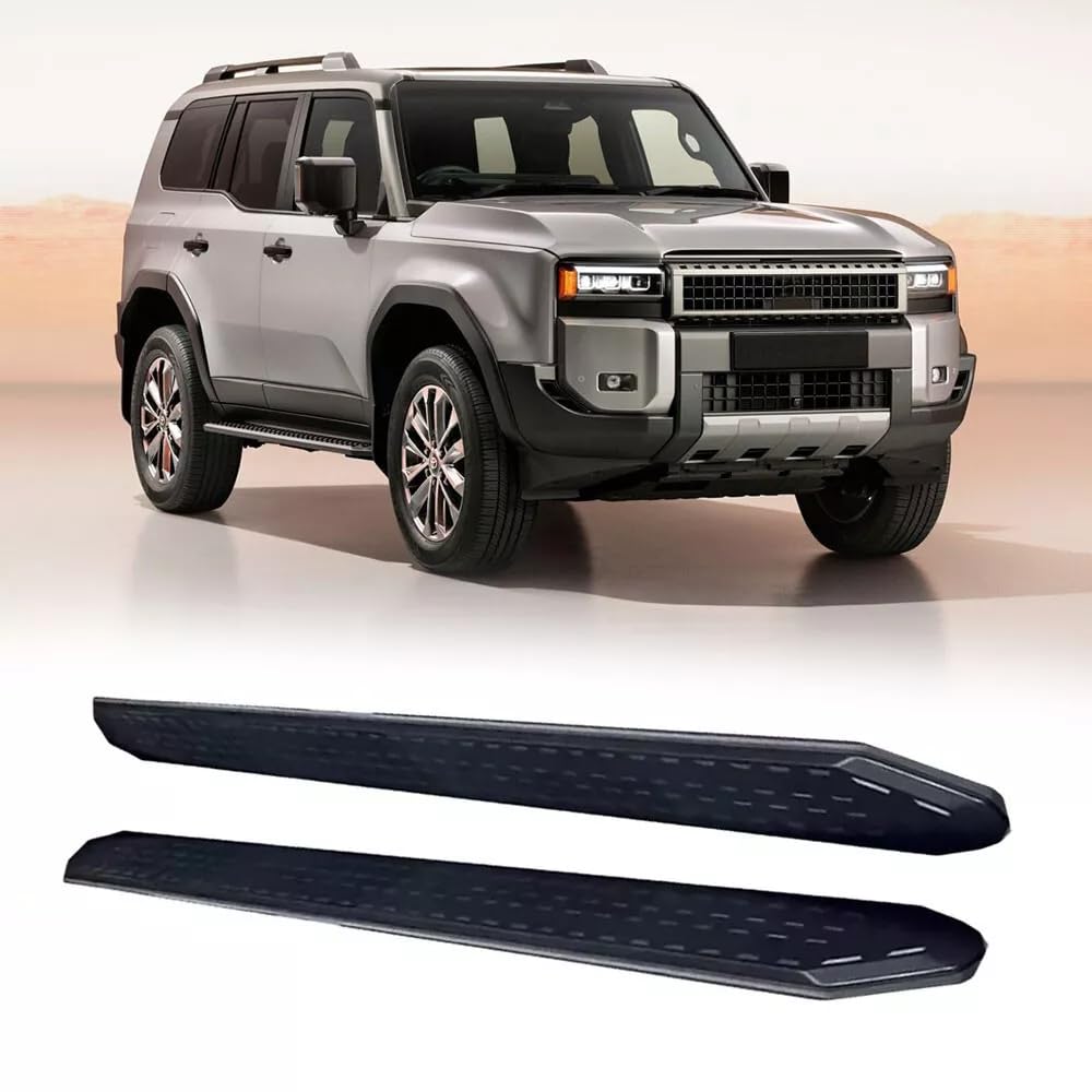 Rakuten - ランニングボード Land Crusier Prado J250 LC250 250 2024 2025ドア用 固定サイドステップペダル ナーフバー プラットフォームプロテクター 2個