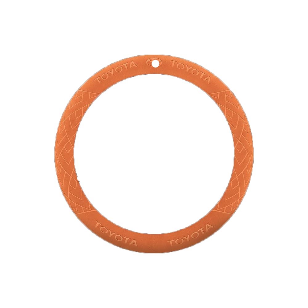 Rakuten - カーステアリングホイールカバー適合トヨタ カムリ XSE/XLE/SE/LE/ハイブリッド 1枚入り スエード素材の快適な肌触り 専用カーロゴ保護ケース 吸汗速乾 通気性 滑り止め 車内インテリア Orange-38cm [並行輸入品]