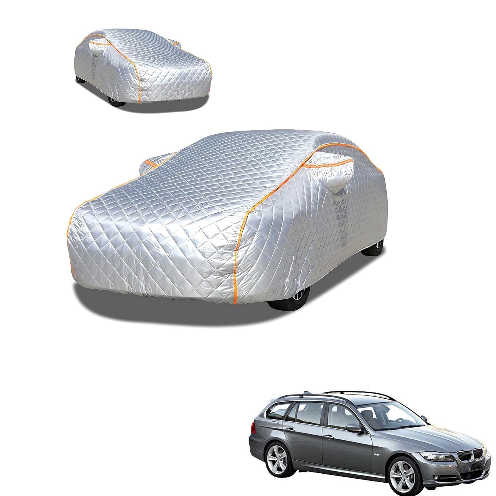 BMW 3シリーズツーリング E91 2005年11月〜2012年8月 専用 極厚5層構造 車カバー 雹対策 ボディカバー 裏起毛 防水 撥水 防雪 紫外線対策 自動車カバー 凍結防止 黄砂 PM2.5 対策 四季対応 屋外 屋内 傷防止 丈夫 収納袋付き