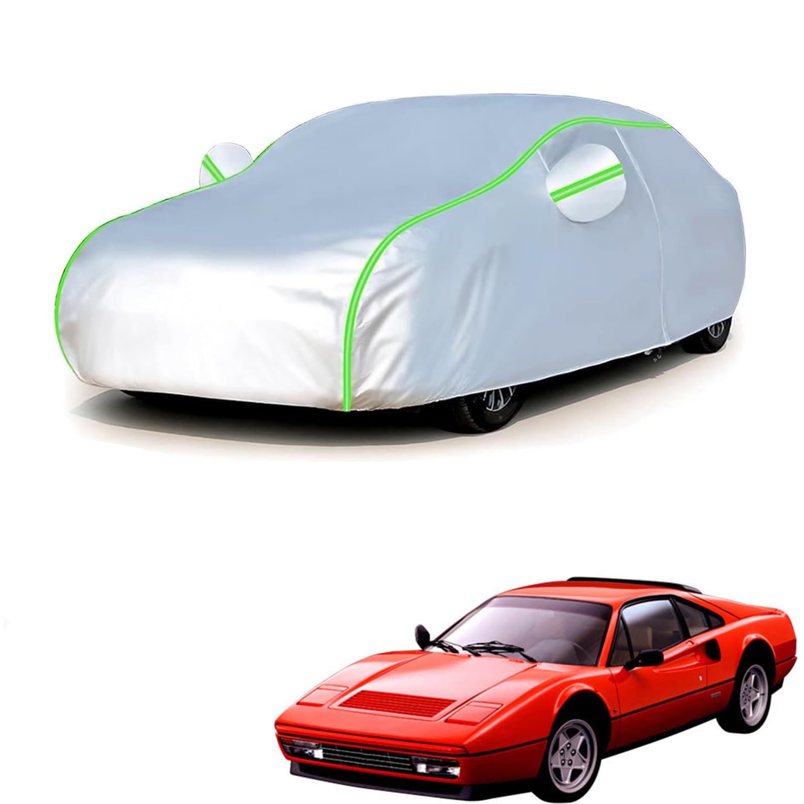 フェラーリ 328GTB 1986年2月〜1991年3月 専用 全天候対応自動車カバー 紫外線防止 雨対策 防風 防水 傷防止 反射ストリップ 収納袋 保護カバー