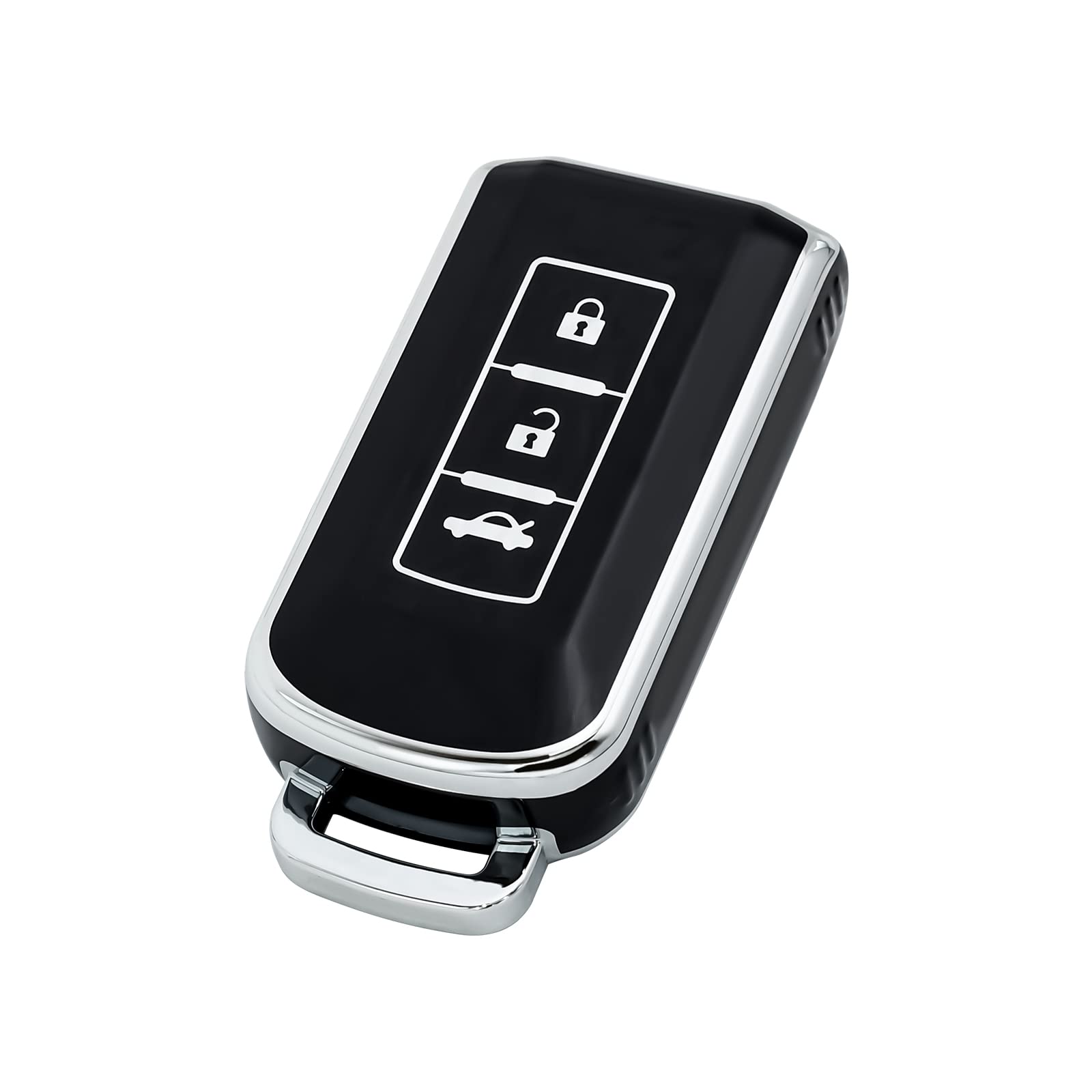 三菱用 スマート キーケース キーカバー 3ボタン 耐衝撃 スクラッチ防止 キーホルダー オシャレ 手触りいい 高級 電波障害なし アウトランダー リモコンキー ケース 車用 TPU素材