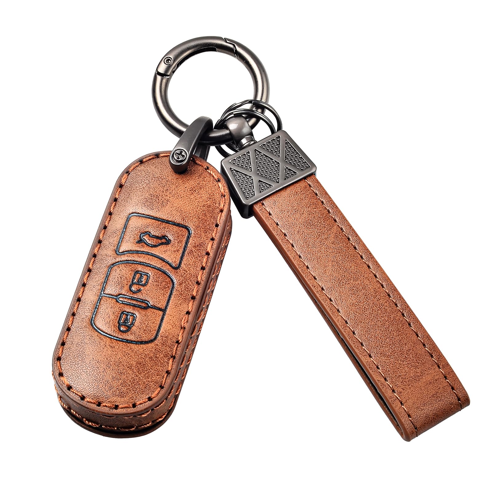 マツダ車用 スマートキー用 Mazda Atenza CX-4 CX-5 Axela CX-5 CX-7 DJデミオ MPV XD-T NDロードスター キーカバー 革製 スマートキーケース カスタム パーツ ドレスアップ