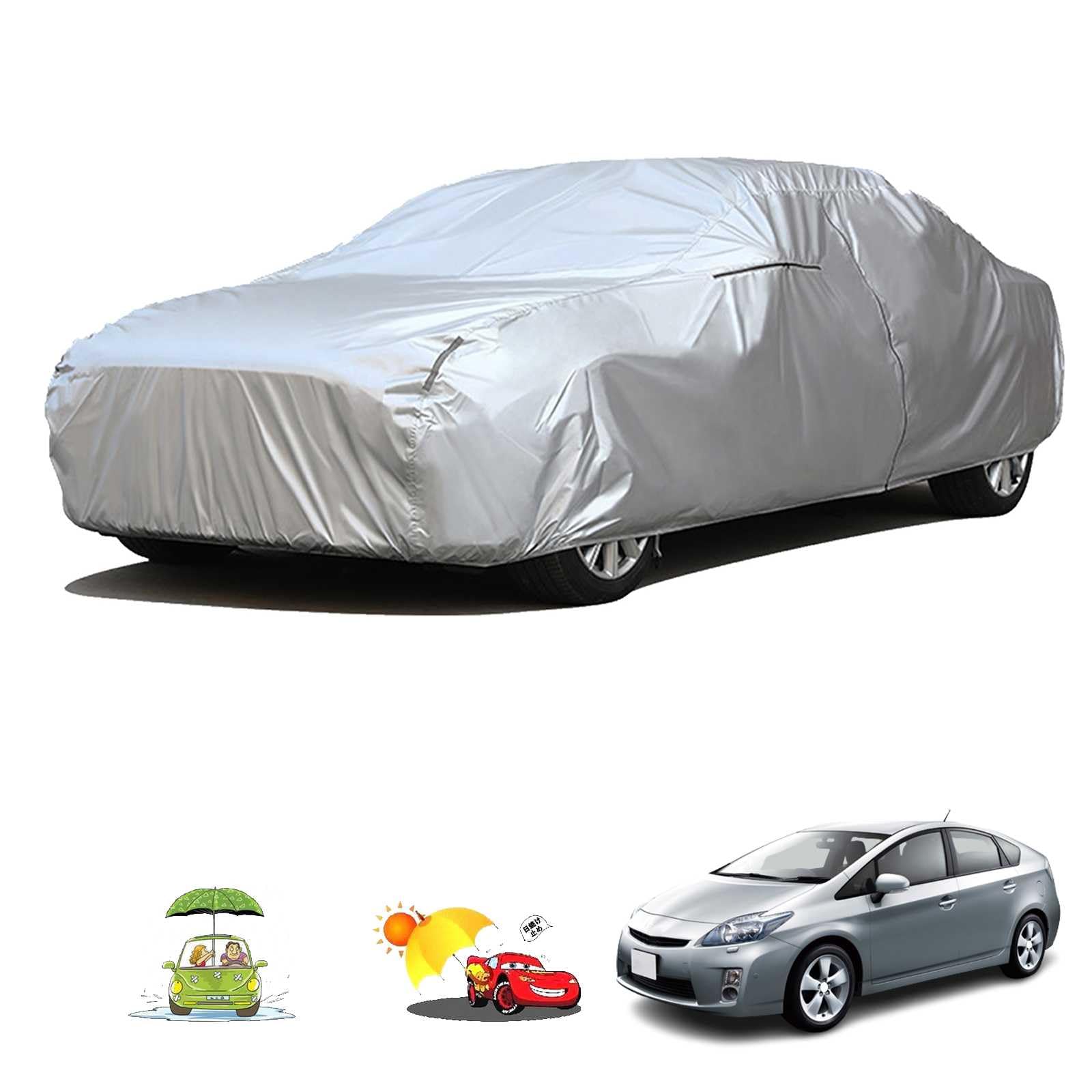 車カバー に適用 トヨタ プリウス ZVW30 専用 ボディカバー カスタムパーツ 車カバー S級生地 自動車用防水カバー 凍結防止 防水防塵 傷防止 汚れ防止 黄砂 雪対策 防風ロープ付き バックミラ—に専門設計