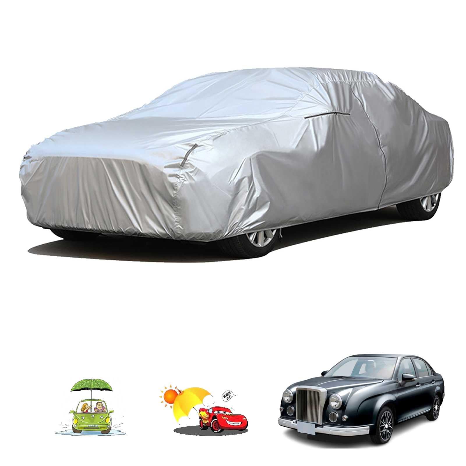Rakuten - 車カバー に適用 光岡 リューギ ハイブリッド NKE165 専用 ボディカバー カスタムパーツ 車カバー S級生地 自動車用防水カバー 凍結防止 防水防塵 傷防止 汚れ防止 黄砂 雪対策 防風ロープ付き バックミラ—に専門設計