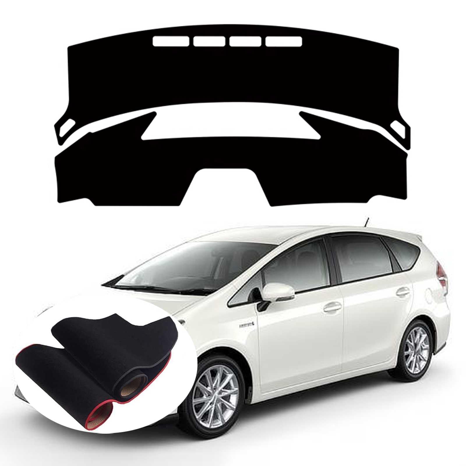 新型 に適用プリウス(Prius) ZVW51 ZVW55 50系(2015年12月~現行) ダッシュボードマット 車種専用設計 プリウスPHV ZVW52 50系(2017年2月~現行) ダッシュボードカバー 抗紫外線パッド ポリエステル素材 無臭シリコン滑り止め 日焼け止め 遮光マットインテリアアクセサリー【ブ