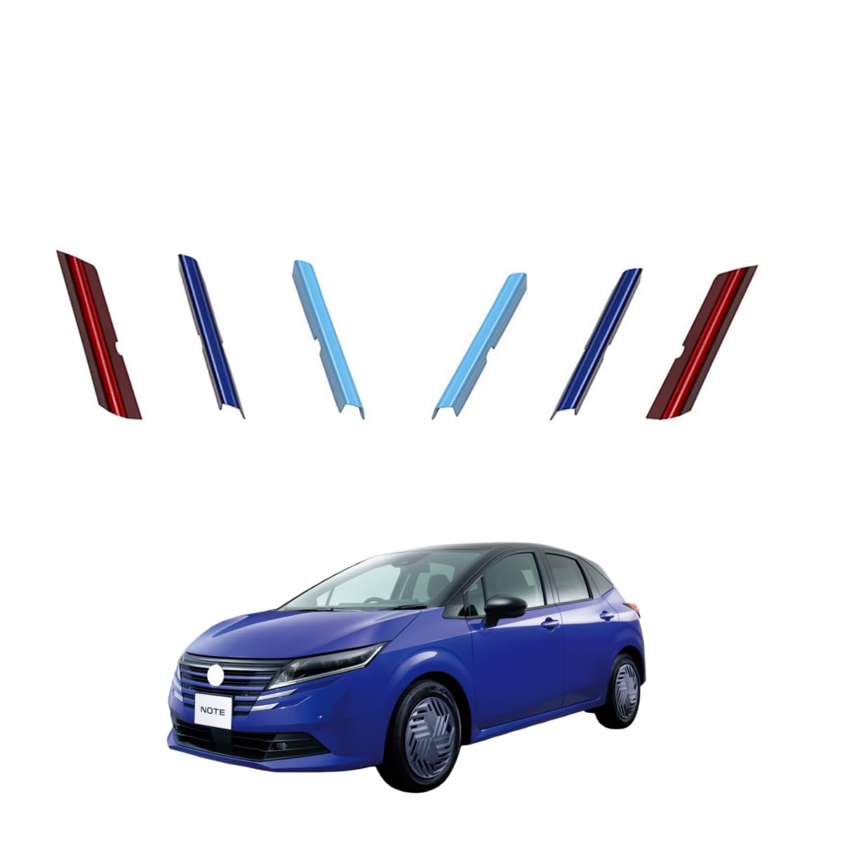 ノート?ノート オーラに対応e-POWE E13 / SNE13型 FE13型 2WD車 フロントグリルガーニッシュ バンパープロテクター ガーニッシュ バンパーガード プロテクター 外装パーツ アウターパネル プレミアム オリジナル For NOTE 耐磨耗性上質 キズ防止 カスタム 装飾