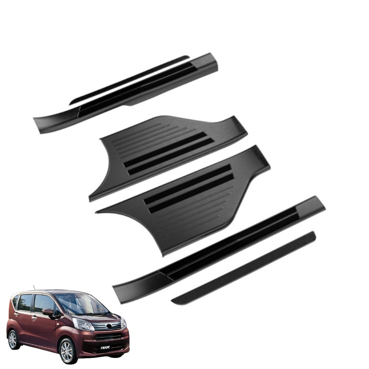 ムーヴ に対応 LA850S LA860S G RS 2025年6月〜For MOVE 対応品 保護 上質 キズ防止 カスタム 装飾 パーツ ステンレス製 6P ダイハツ専用設計パーツ 取り付け簡単 外装ドレスアップ 内外セット スカッフプレート サイドステップ スカッフプロテクトシートドアシ