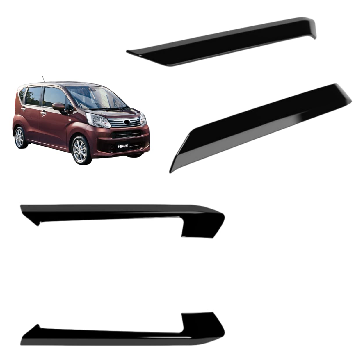 ムーヴ に対応 LA850S LA860S G RS 2025年6月〜For MOVE 対応品 保護 上質 キズ防止 カスタム 装飾 パーツ ABS製 ダイハツ専用設計パーツ 取り付け簡単 外装ドレスアップ フロント2P /リア 2P /セット4P フォッグランプガーニッシュ リフレクターガーニッシュ