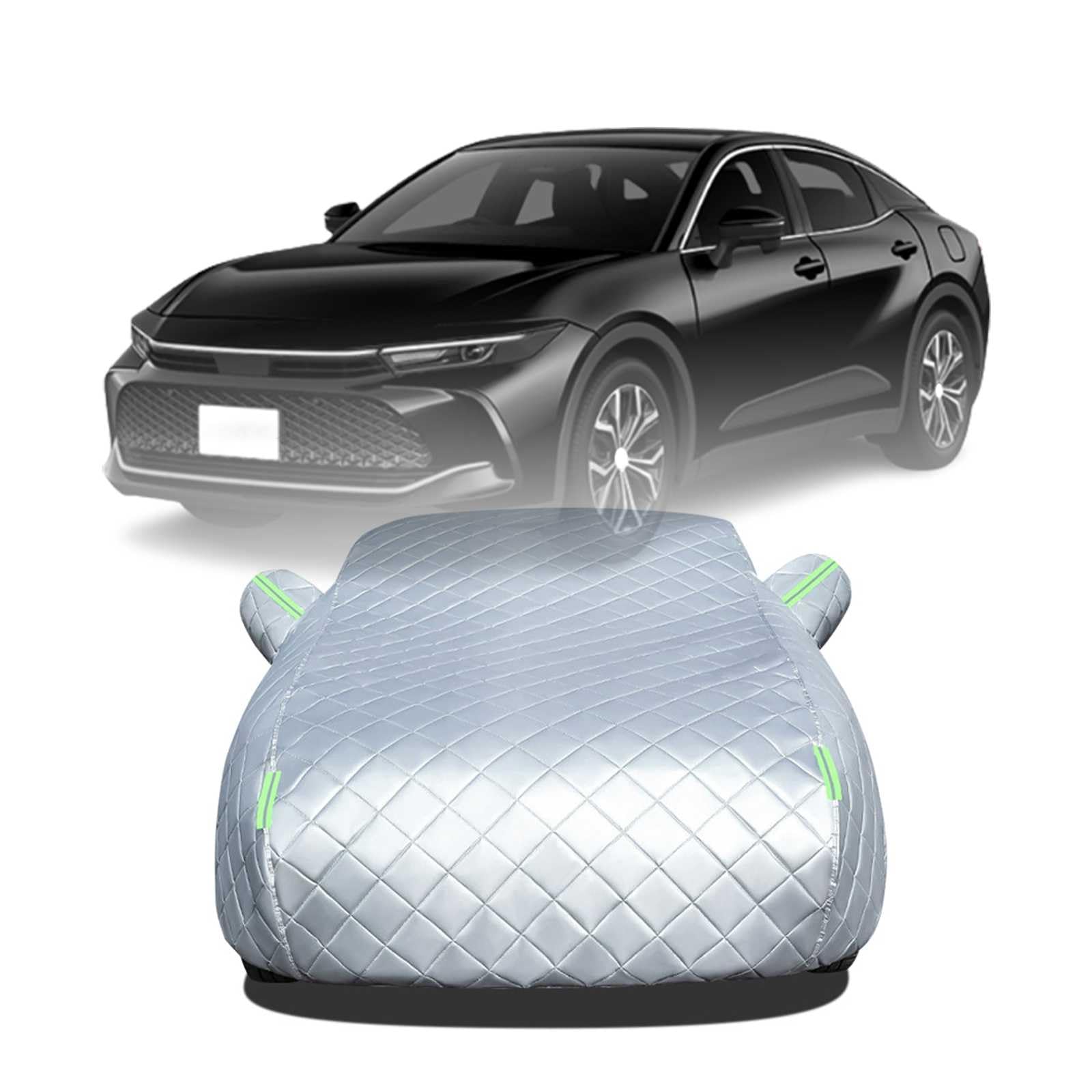 【2025年冬新開発型】ボディカバー に適用 トヨタ クラウン（クロスオーバー）AZSH35 TZSH35 車 カバー 防雹カーカバー カスタムパーツ 車カバー 凍結防止カバー 自動車用防水カバー 日焼け防止 車のカバー 傷防止 汚れ防止 黄砂 雪対策 サイドのジッパー 蛍光反射ストリップ