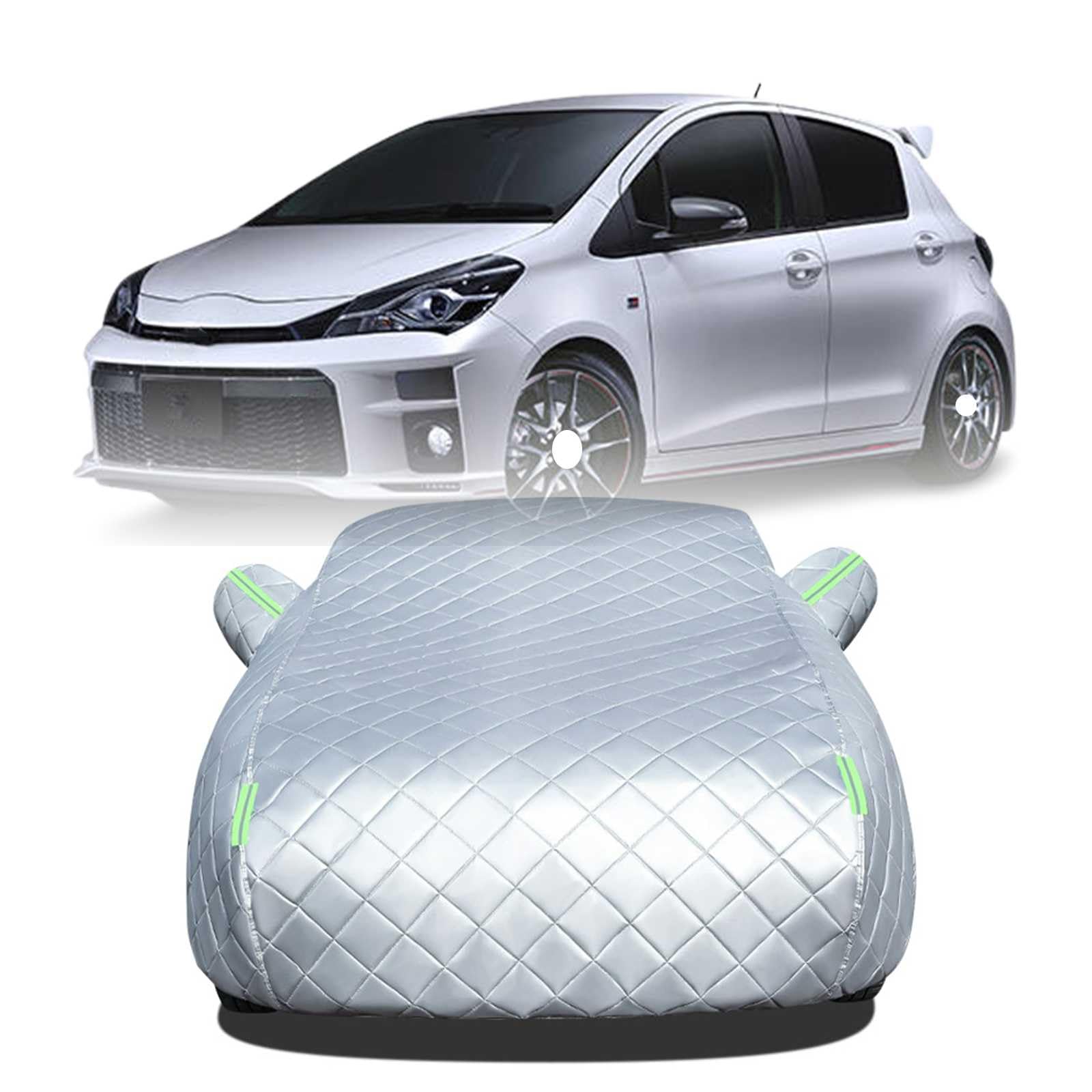 【2025年冬新開発型】ボディカバー に適合する トヨタ ヴィッツ KSP130 NSP130 NSP135 NHP130 NCP131 車 カバー 防雹カーカバー カスタムパーツ 車カバー 凍結防止カバー 自動車用防水カバー 日焼け防止 車のカバー 傷防止 汚れ防止 黄砂 雪対策 サイドのジッパー 蛍光反射ス