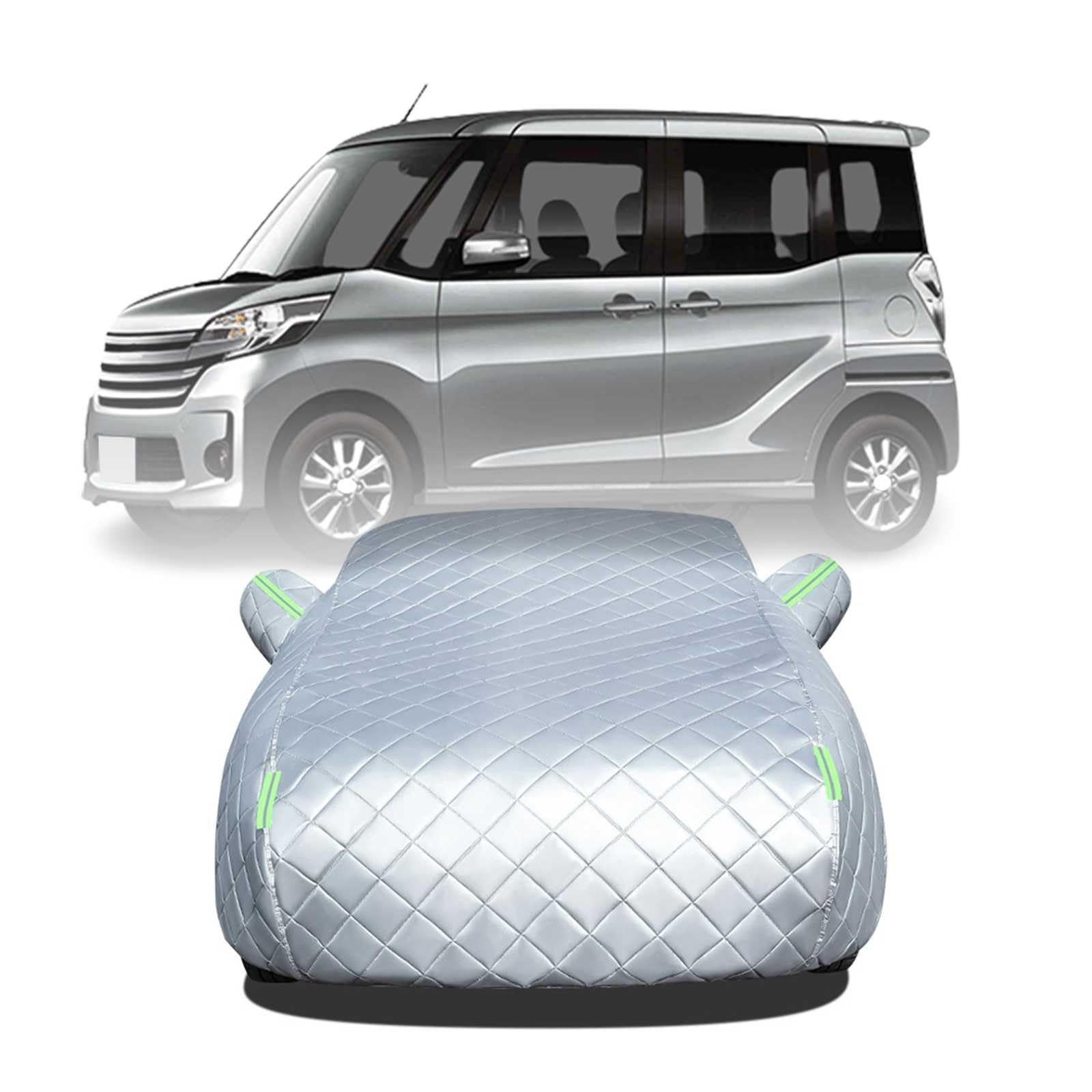 【2025年冬新開発型】ボディカバー に適用 ニッサン デイズルークスB21A 車 カバー 防雹カーカバー カスタムパーツ 車カバー 凍結防止カバー 自動車用防水カバー 日焼け防止 車のカバー 傷防止 汚れ防止 黄砂 雪対策 サイドのジッパー 蛍光反射ストリップ付き