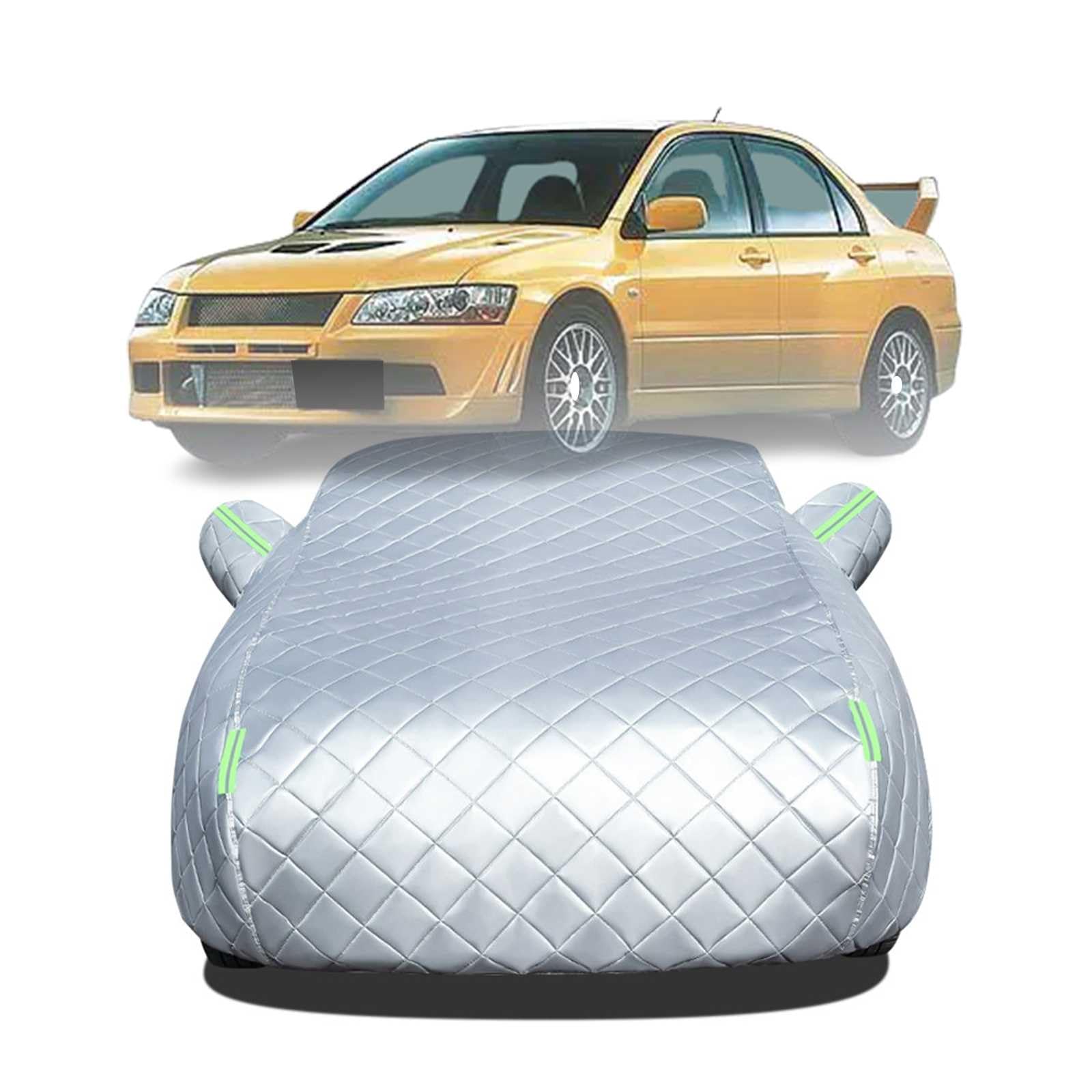 【2025年冬新開発型】ボディカバー に適用 三菱 ランサーエボリューション CT9A 車 カバー 防雹カーカバー カスタムパーツ 車カバー 凍結防止カバー 自動車用防水カバー 日焼け防止 車のカバー 傷防止 汚れ防止 黄砂 雪対策 サイドのジッパー 蛍光反射ストリップ付き