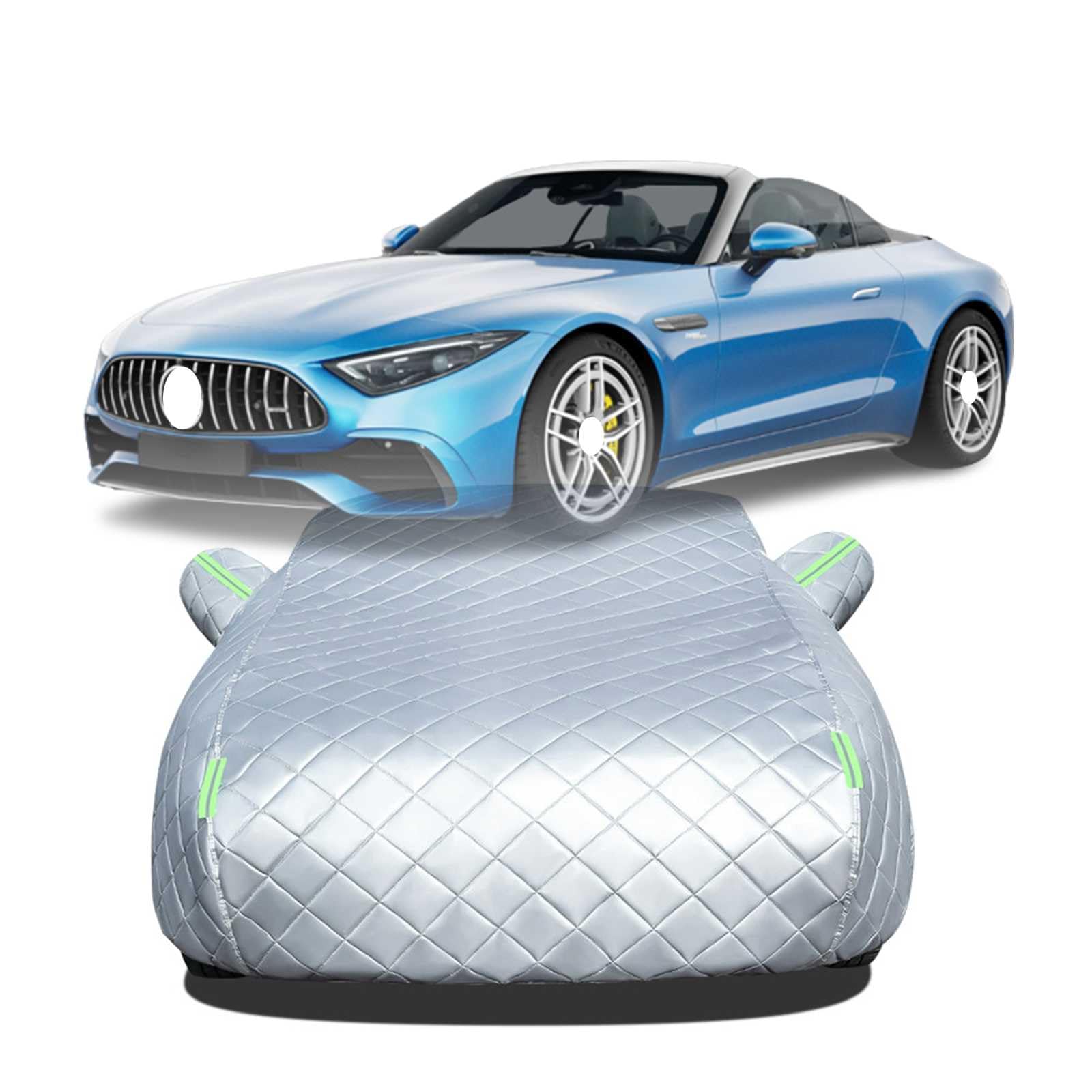 【2025年冬新開発型】ボディカバー に適用 ベンツSLクラス AMG SL R232 車 カバー 防雹カーカバー カスタムパーツ 車カバー 凍結防止カバー 自動車用防水カバー 日焼け防止 車のカバー 傷防止 汚れ防止 黄砂 雪対策 サイドのジッパー 蛍光反射ストリップ付き