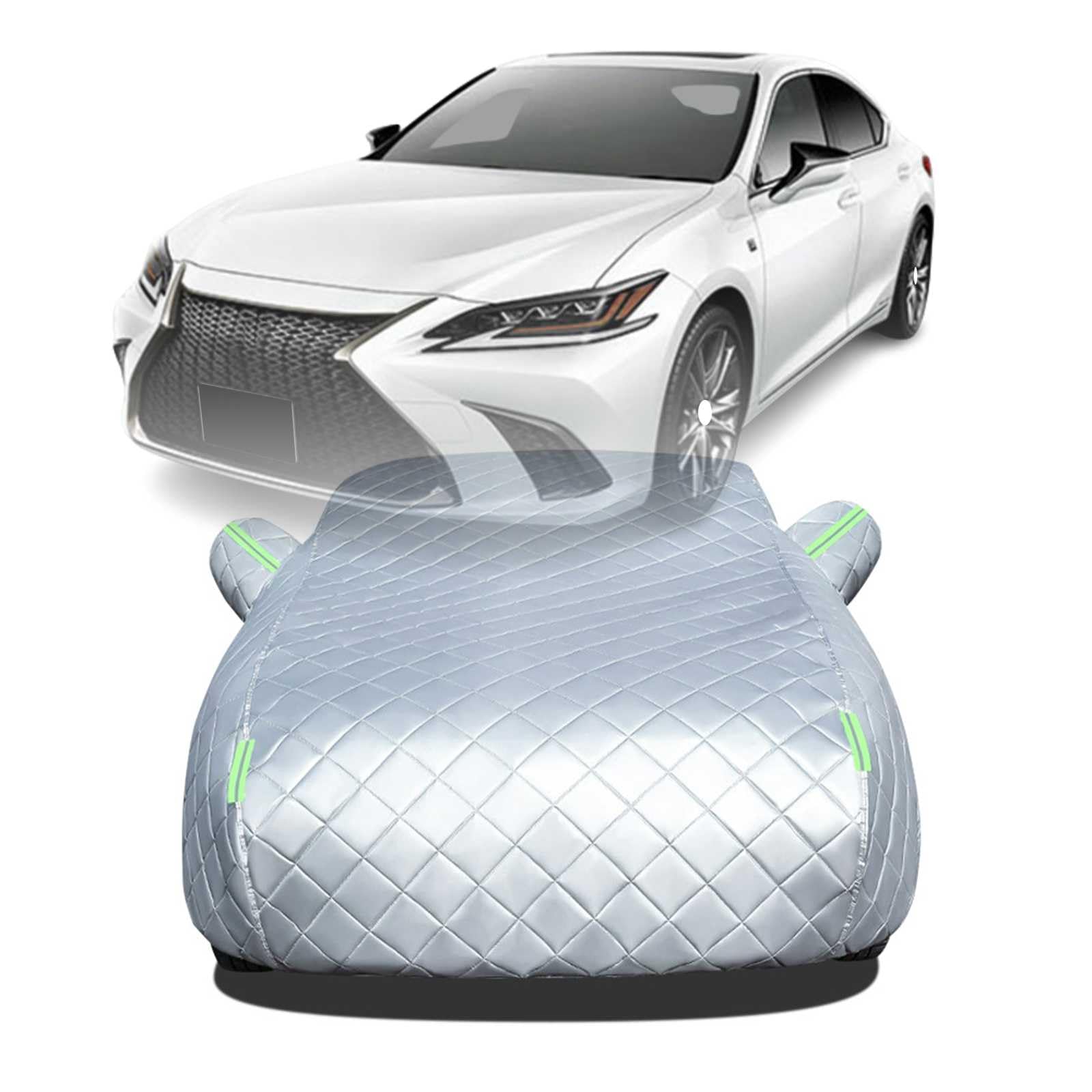 【2025年冬新開発型】ボディカバー に適用 レクサス ESハイブリッド AXZH11 AXZH10 車 カバー 防雹カーカバー カスタムパーツ 車カバー 凍結防止カバー 自動車用防水カバー 日焼け防止 車のカバー 傷防止 汚れ防止 黄砂 雪対策 サイドのジッパー 蛍光反射ストリップ付き