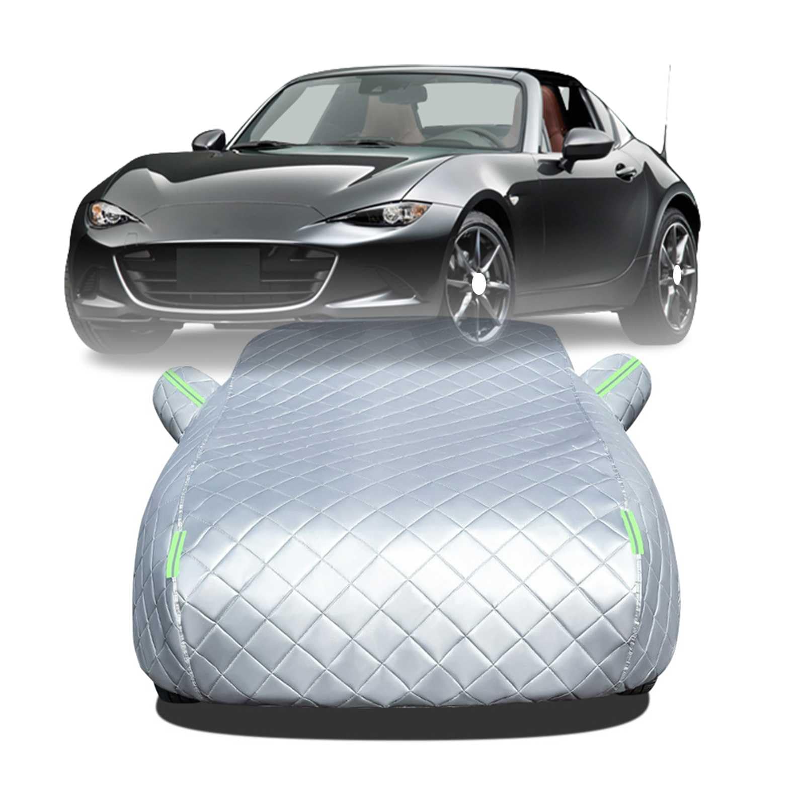2025年冬 ボディカバー に適用 マツダ ロードスターRF (リトラクタブル ファストバック) 車 カバー 防雹カーカバー カスタムパーツ 車カバー 凍結防止カバー 自動車用防水カバー 日焼け防止 車のカバー 傷防止 汚れ防止 黄砂 雪対策 サイドのジッパー 蛍光反射ストリップ付き