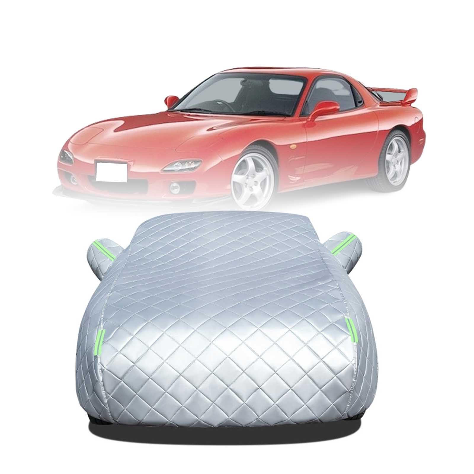 2025年冬 ボディカバー に適用 マツダ RX-7 3代目 FD3S型 車 カバー 防雹カーカバー カスタムパーツ 車カバー 凍結防止カバー 自動車用防水カバー 日焼け防止 車のカバー 傷防止 汚れ防止 黄砂 雪対策 サイドのジッパー 蛍光反射ストリップ付き