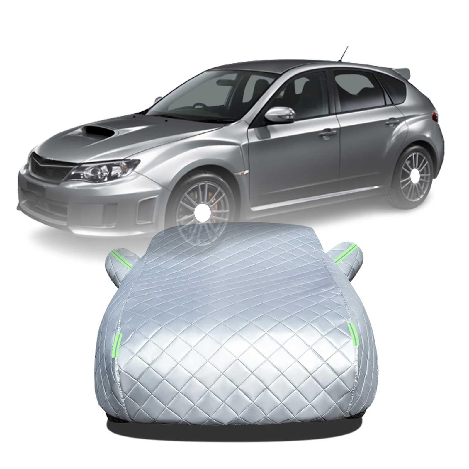 【2025年冬新開発型】ボディカバー に適用 スバル?WRX S4/スバル?WRX STI（4代目）VA系 車 カバー 防雹カーカバー カスタムパーツ 車カバー 凍結防止カバー 自動車用防水カバー 日焼け防止 車のカバー 傷防止 汚れ防止 黄砂 雪対策 サイドのジッパー 蛍光反射ストリップ付き