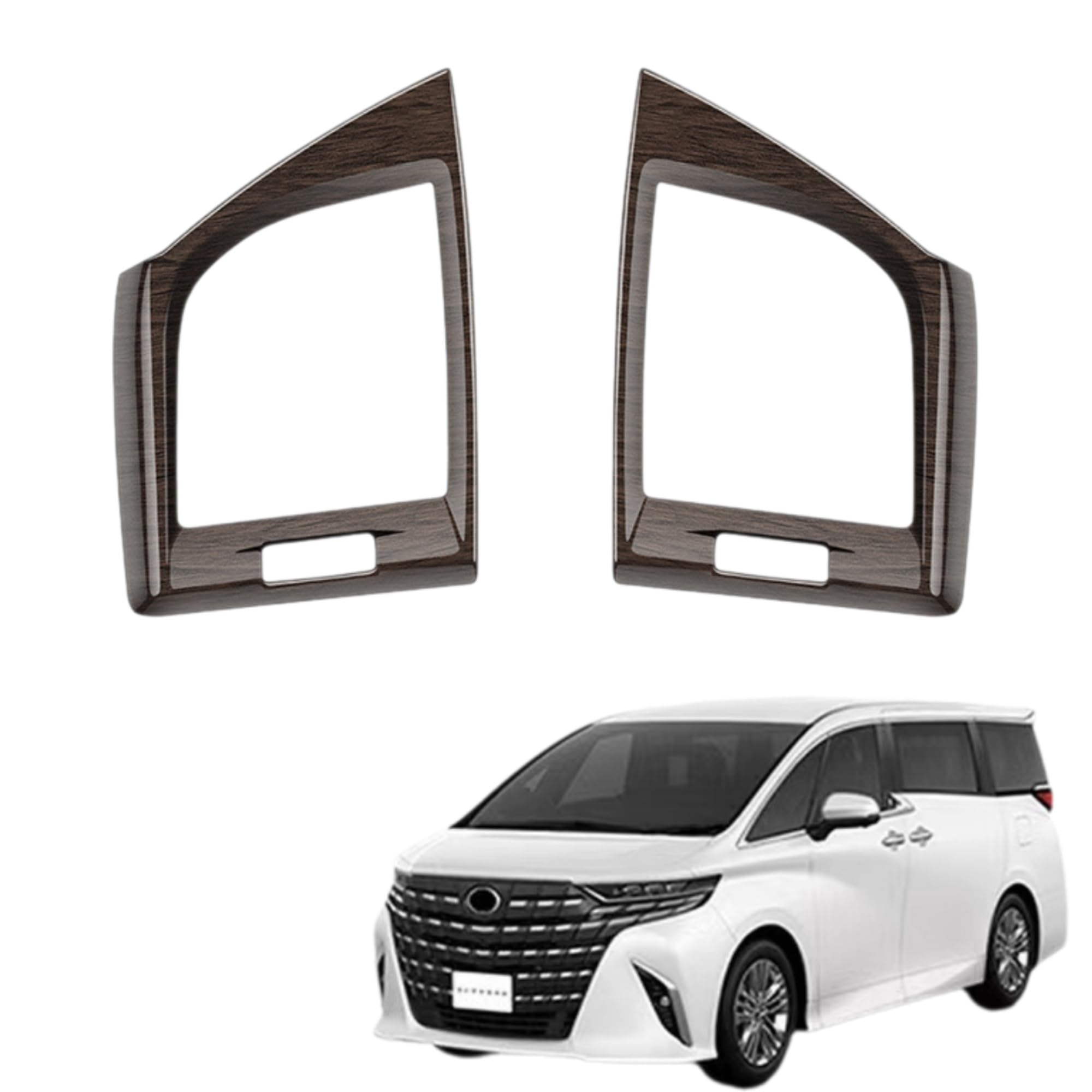 Rakuten - 新型 アルファード ヴェルファイア 40系に対応 専用 エアコン左右吹き出し口パネルカバー カスタムパーツ アクセサリー 室内装グッズ (木目調)