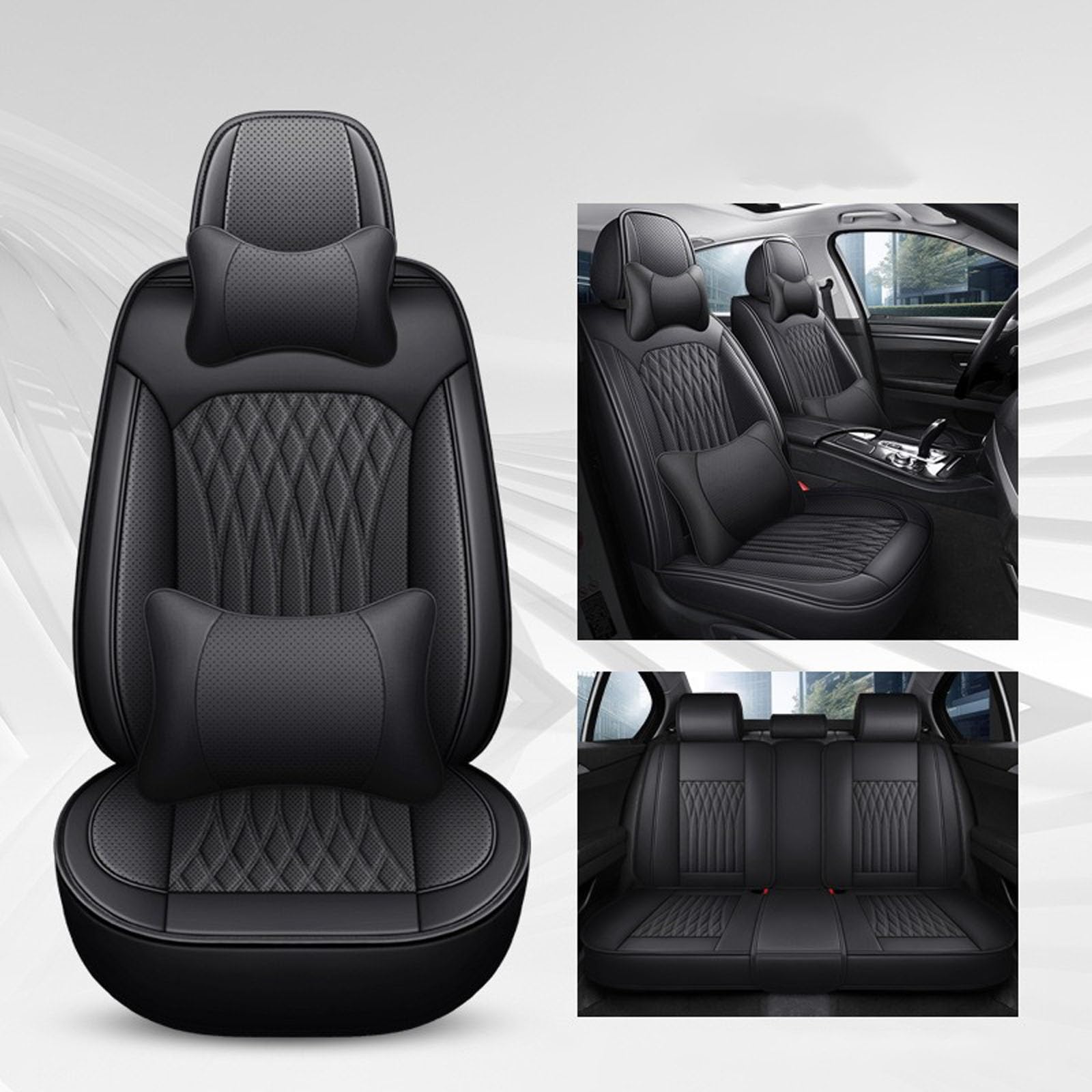 Rakuten - トヨタ NHP アクア 10系 Aqua NHP10 NHP10H に適用車 シートカバー 新型 5席 車 シートカバー カーシートカバー 汎用 車 クッション 車 座布団 防水 全天候型 車 シートカバー 汚れ防止 取付簡単 滑り止め 収納便利 車 シートカバー 11枚セット 軽/普通車適用(黒)