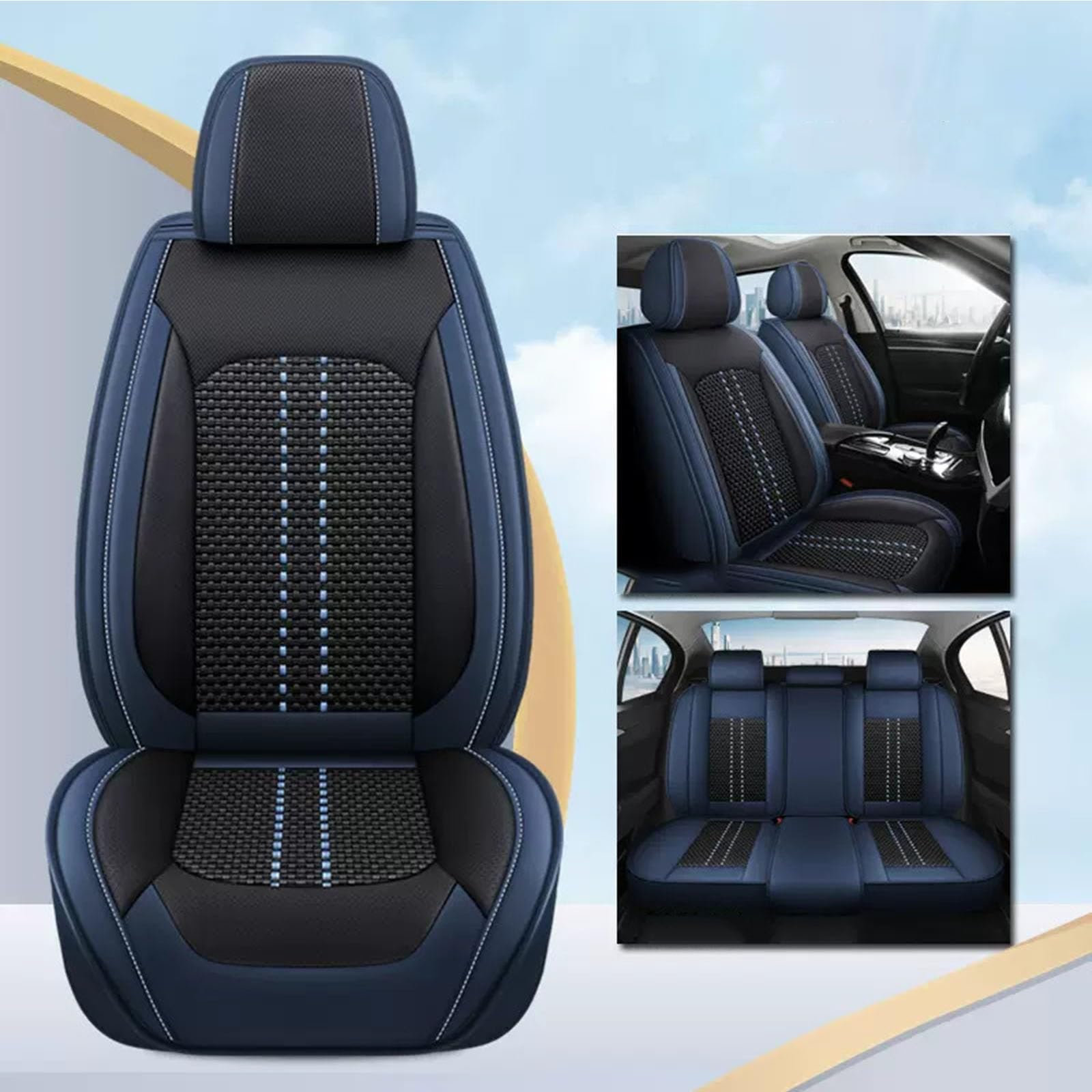 Rakuten - 2024 車 シートカバー に適用トヨタ カローラクロスCorolla Cross (2021年9月〜現行) クッション シート保蕉 抗菌防臭 冷感座布 抗菌性 長距離運転 5枚 取付簡単(青黒 標準)