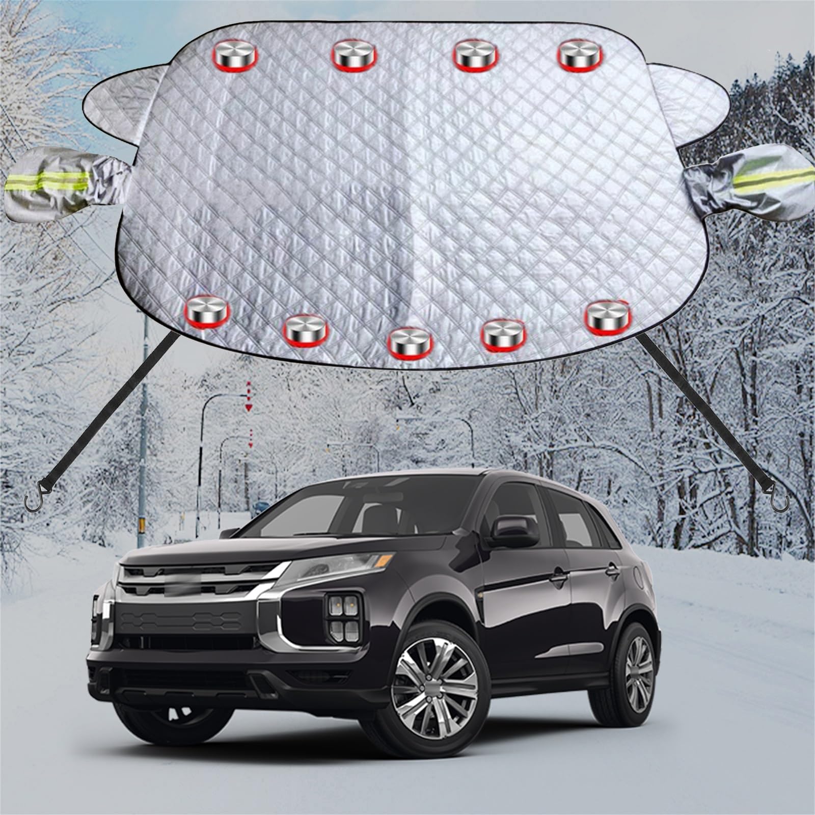 車フロントガラス 凍結防止シート に適用三菱RVR カーフロントカバー 五重厚手 内蔵9枚強力磁石防風 盗..