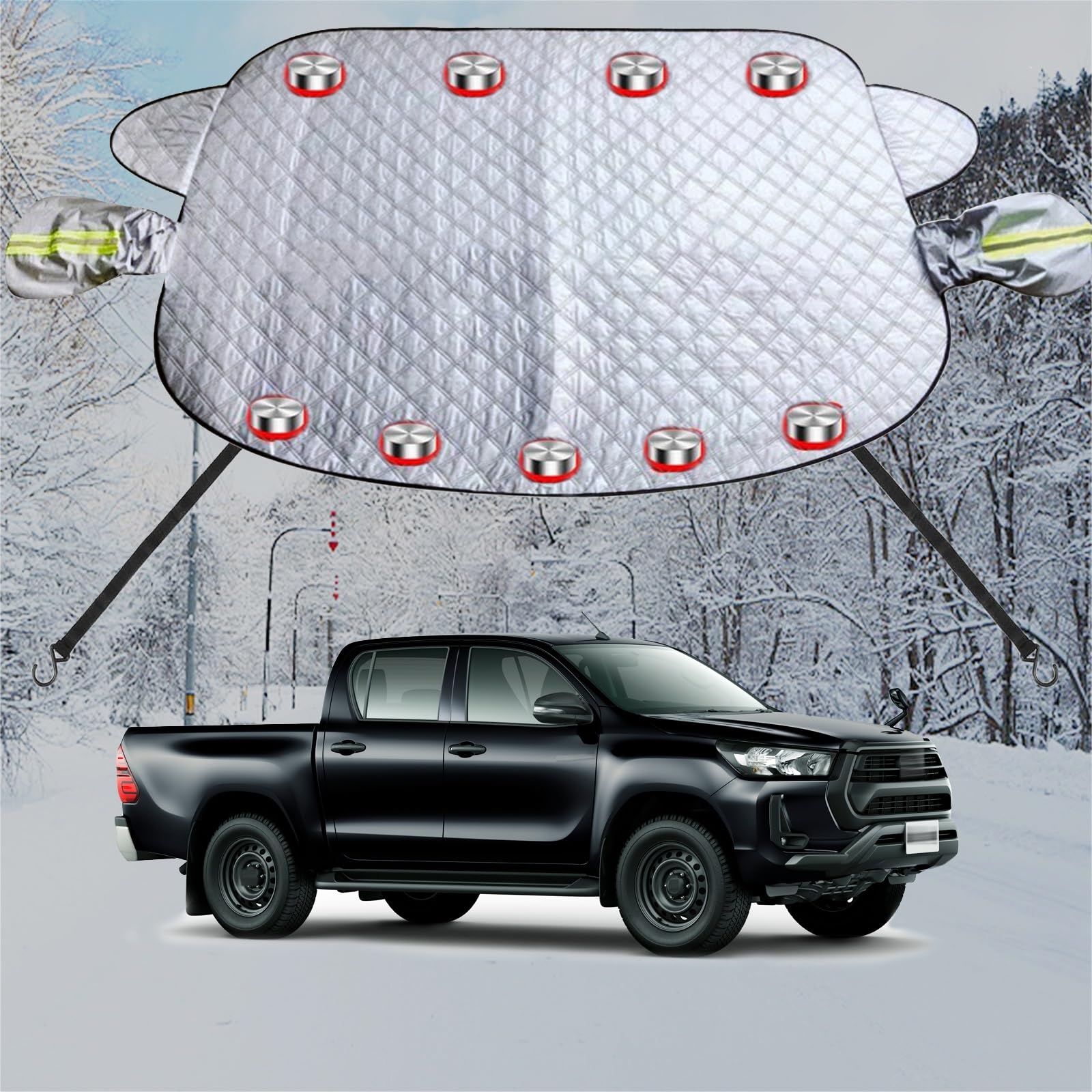 車フロントガラス 凍結防止シート に適用トヨタ ハイラックス カーフロントカバー 五重厚手 内蔵9枚強..