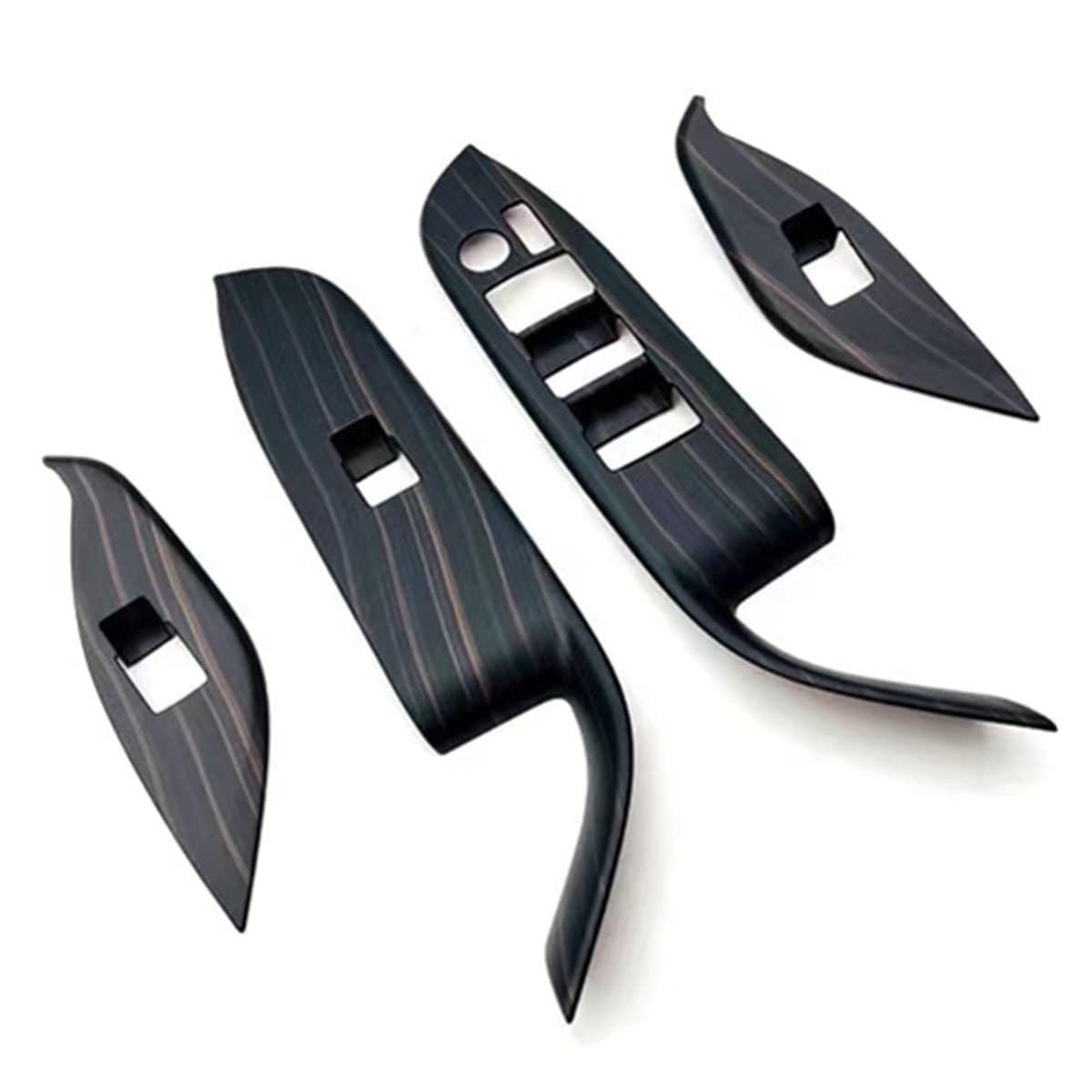 適用 トヨタ 新型ヴォクシー VOXY/ノア NOAH 90系 (令和4年1月〜) 専用 内装 車のガラス リフト スイッチ ボタン装飾フレーム カスタム パーツ Noah/VOXY 専用設計 (木目模様)