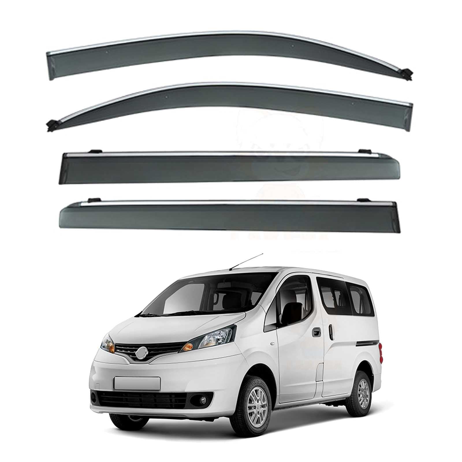 車種専用設計専用 サイドバイザー NV200 バネット M20 2010~に適用ドアウィンドウバイザー 車用ウィンドウディフレクター テープオン式 ベントシェード 泥除け 日よけ 雨除け カスタムパーツ 外装アクセサリー 超耐久性 簡単に取り付け 4枚セット