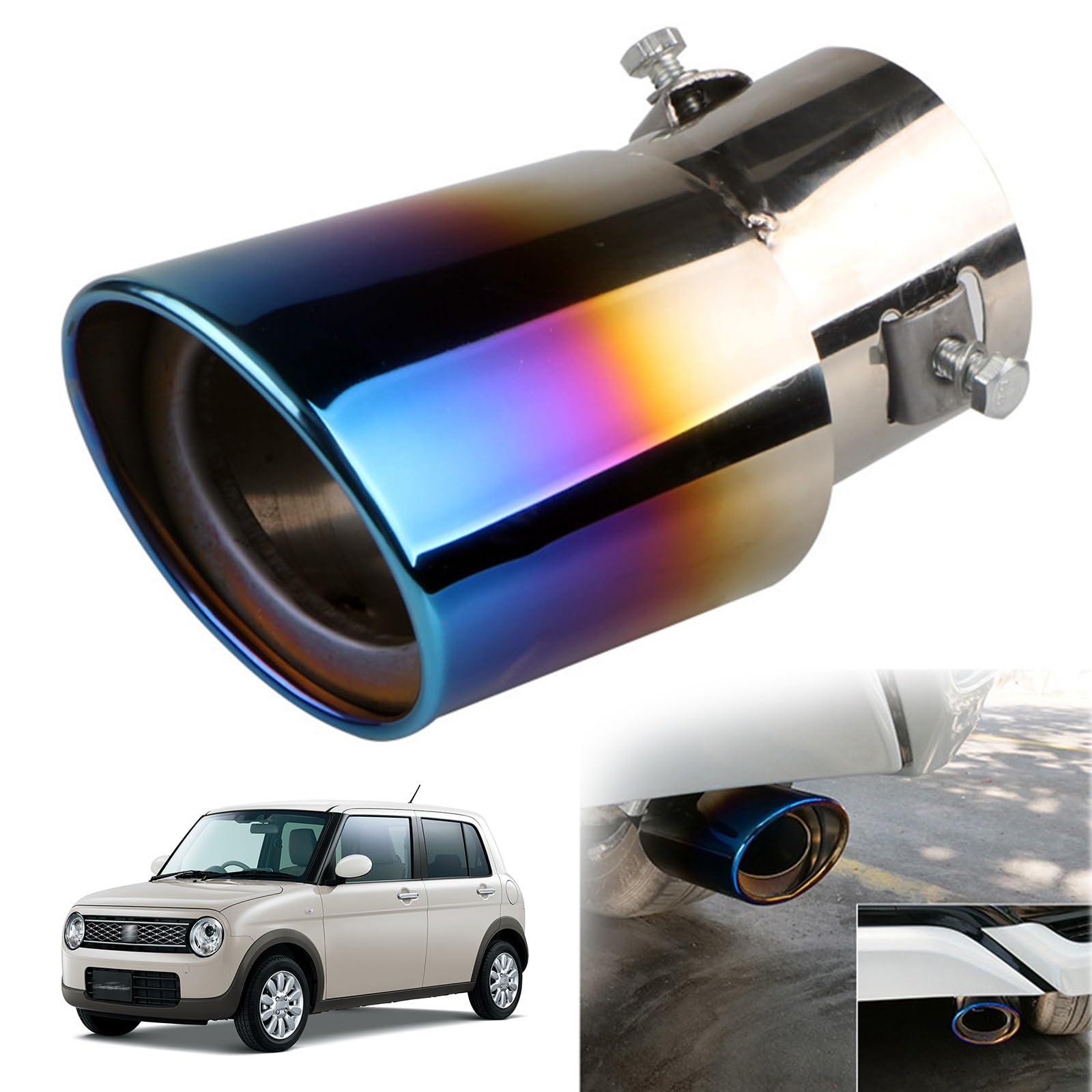 スズキ アルトラパン HE33S型 専用 マフラー カッター 車のテールパイプ カスタム 排気口 排気管 外装..