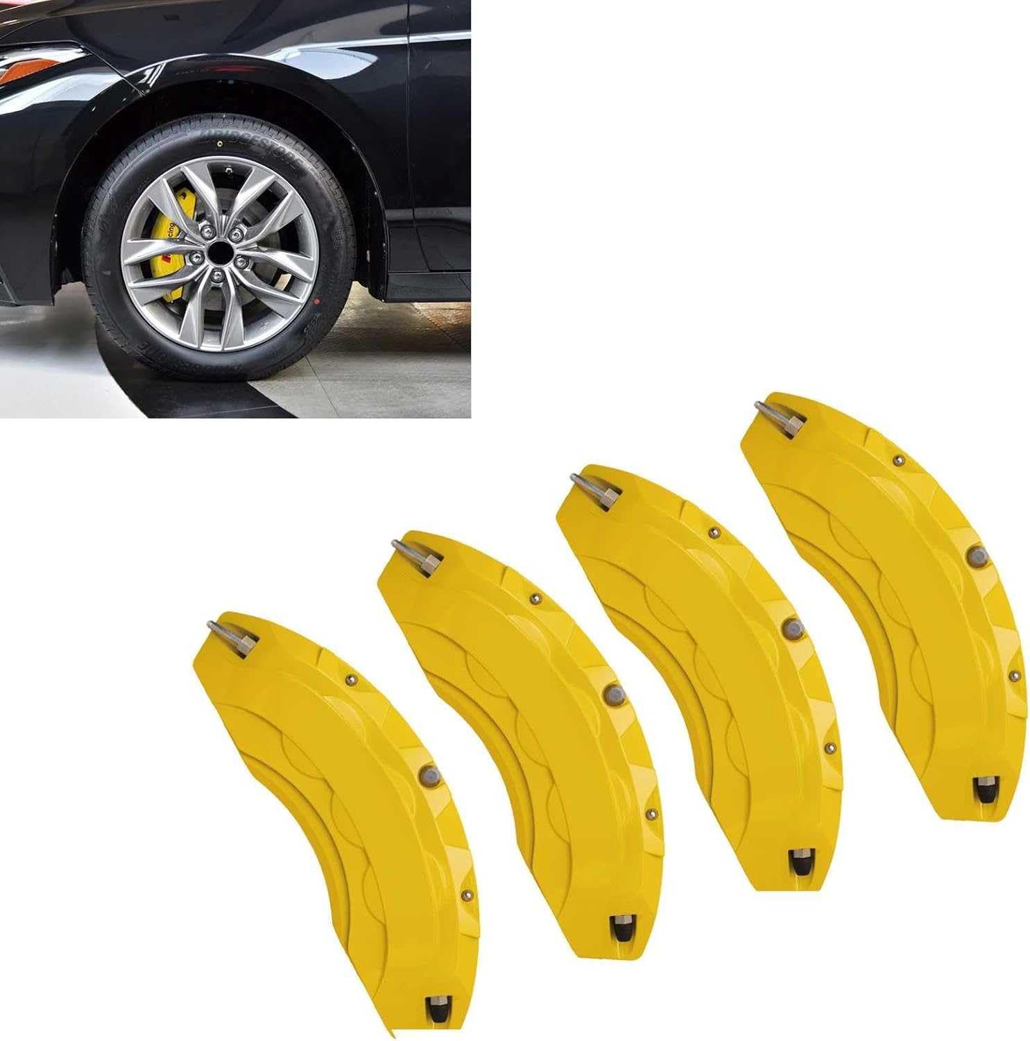 86 「ZN6」/スバル BRZ(ZC6) 2012-2019に適用 キャリパーカバー ブレーキ アルミニウム合金製 ブレーキキャリパーカバー フロント&リア車輪に対応 アクセサリー 専用設計 オーダーメイド 耐熱性 【4点セット 】イエロー