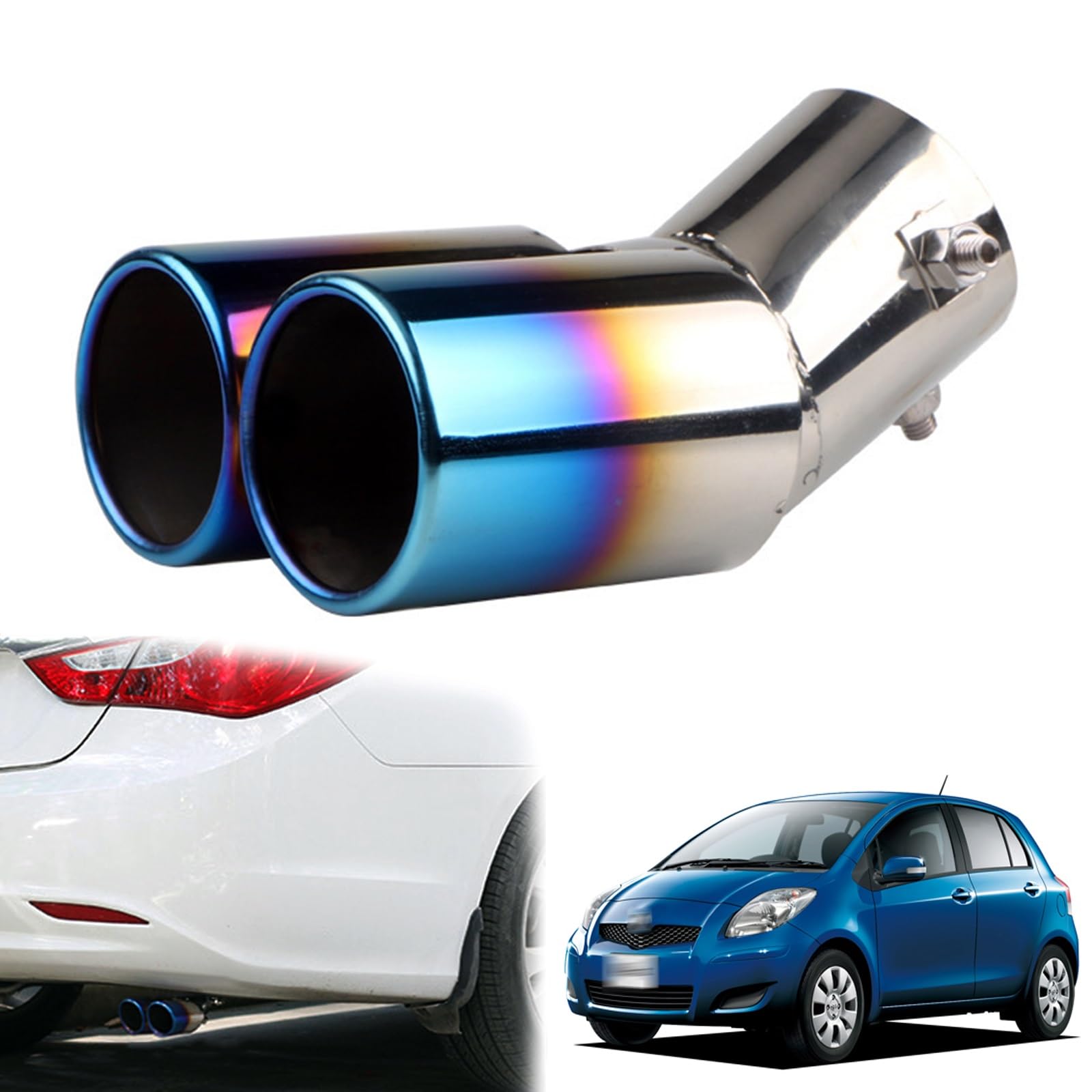 マフラー カッター 2本出し トヨタ ヴィッツ 90系 2005年2月~2010年12月専用 車のテールパイプ カスタ..