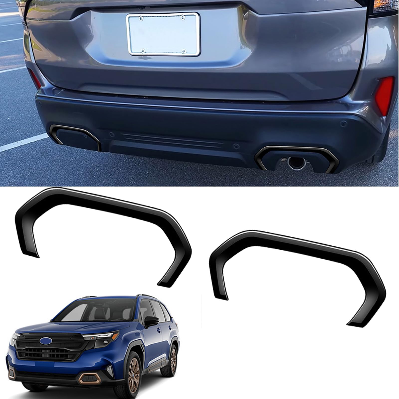 新型フォレスター6代目 SL5 SLG（2025年4月） ABS素材の車のリアフォグランプ眉毛外装改造特別な傷防止と耐摩耗性 フォレスター6代目 SL5 SLG (明るい黒)