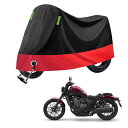 2025新版 バイクカバー に適用ホンダ レブル REBEL 1100DCT【アルミホイル+ニードルパンチコットン】全天候型 厚手 210Dオートバイカバー バイク レインカバー 破れにくい 防雨 防雪 防塵 盗難防止 UVカット 反射ストリップ付き ロック穴 収納袋付き ブラック+レッド