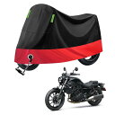 2025新版 バイクカバー に適用カワサキ エリミネーター400【アルミホイル+ニードルパンチコットン】全天候型 厚手 210Dオートバイカバー バイク レインカバー 破れにくい 防雨 防雪 防塵 盗難防止 UVカット 反射ストリップ付き ロック穴 収納袋付き ブラック+レッド