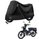 2025新版 バイクカバー に適用ホンダ クロスカブ 50/110【アルミホイル+ニードルパンチコットン】全天候型 厚手 210Dオートバイカバー バイク レインカバー 破れにくい 防雨 防雪 防塵 盗難防止 UVカット 反射ストリップ付き ロック穴 収納袋付き ブラック