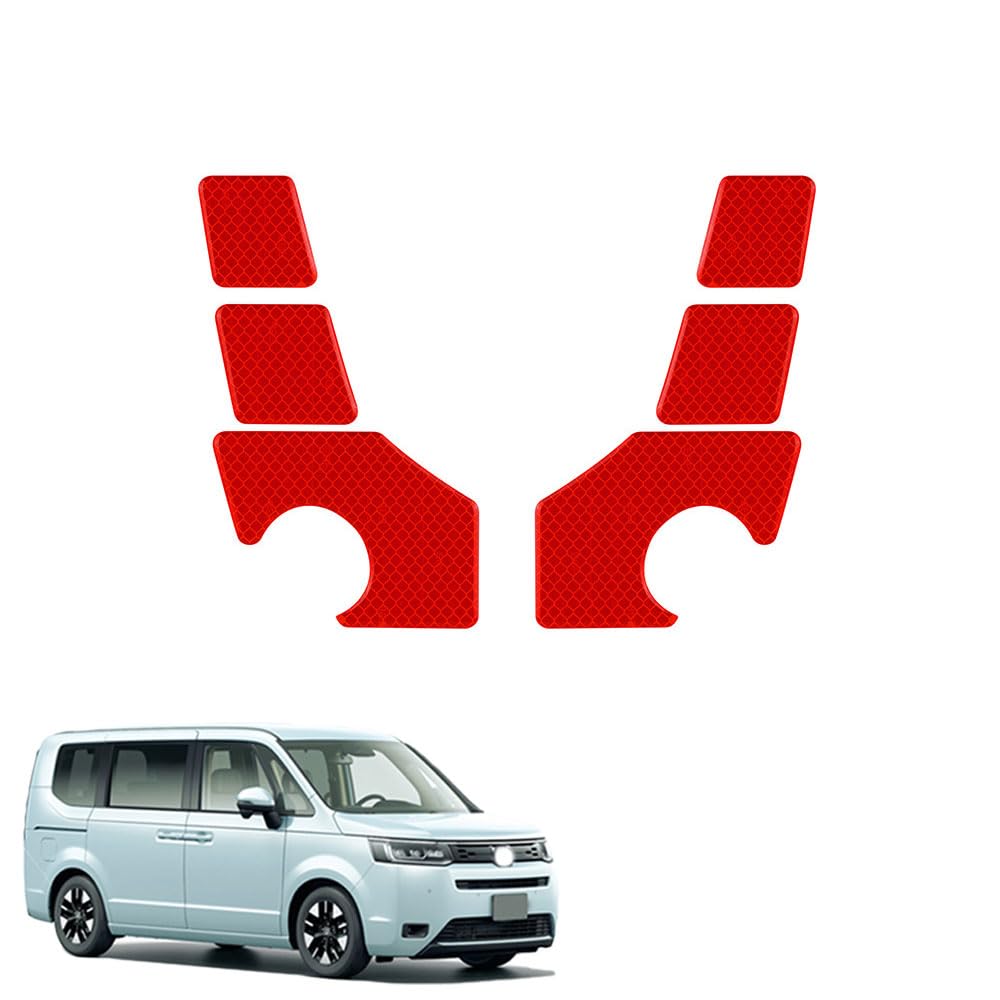 Rakuten - ステップワゴンRP系 ステップワゴン RP8 カスタムパーツ車の用反射ステッカー車のドア用衝突防止警告ステッカー発光ステッカーABS素材車種専用設計衝突防止ドア位置表示取り付け簡単6枚入り (赤)
