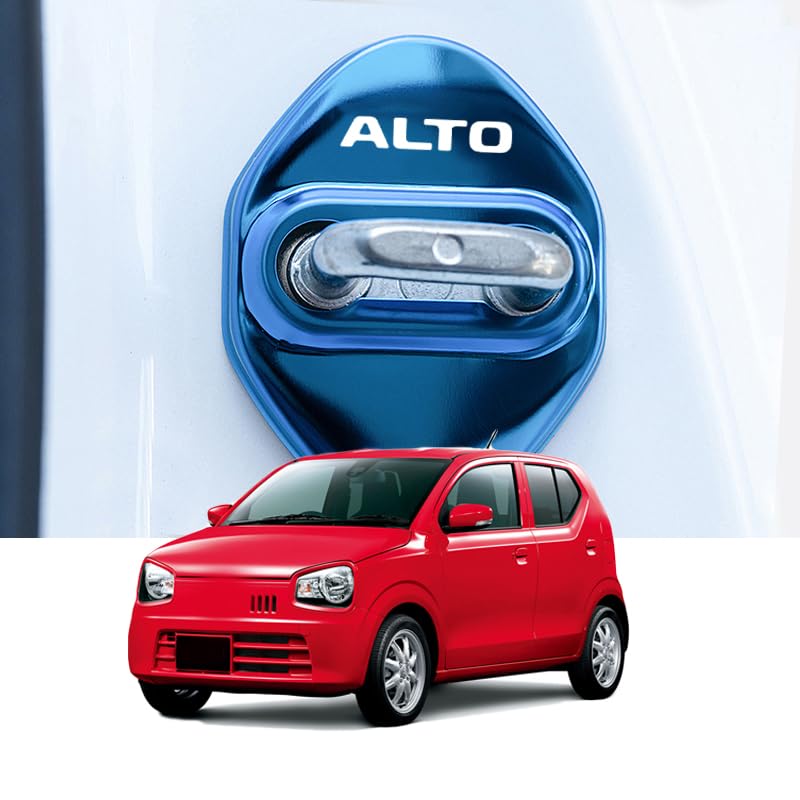 Rakuten - 新型 アルトALTO HA36S HA37S HA97S （2022年~現行）車のドアロック保護カバーケース防錆ステッカー装飾4pcsアルト アクセサリー (青)