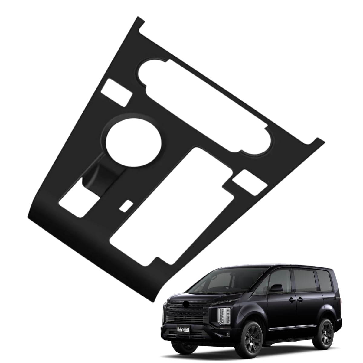 「 デリカ D:5 CV系 2019年2月 」センターシフトパネル コンソールシフトカバーパーツ アクセサリー マットブラック仕上げ シリコン製 三菱対応品 FOR DELICA D5