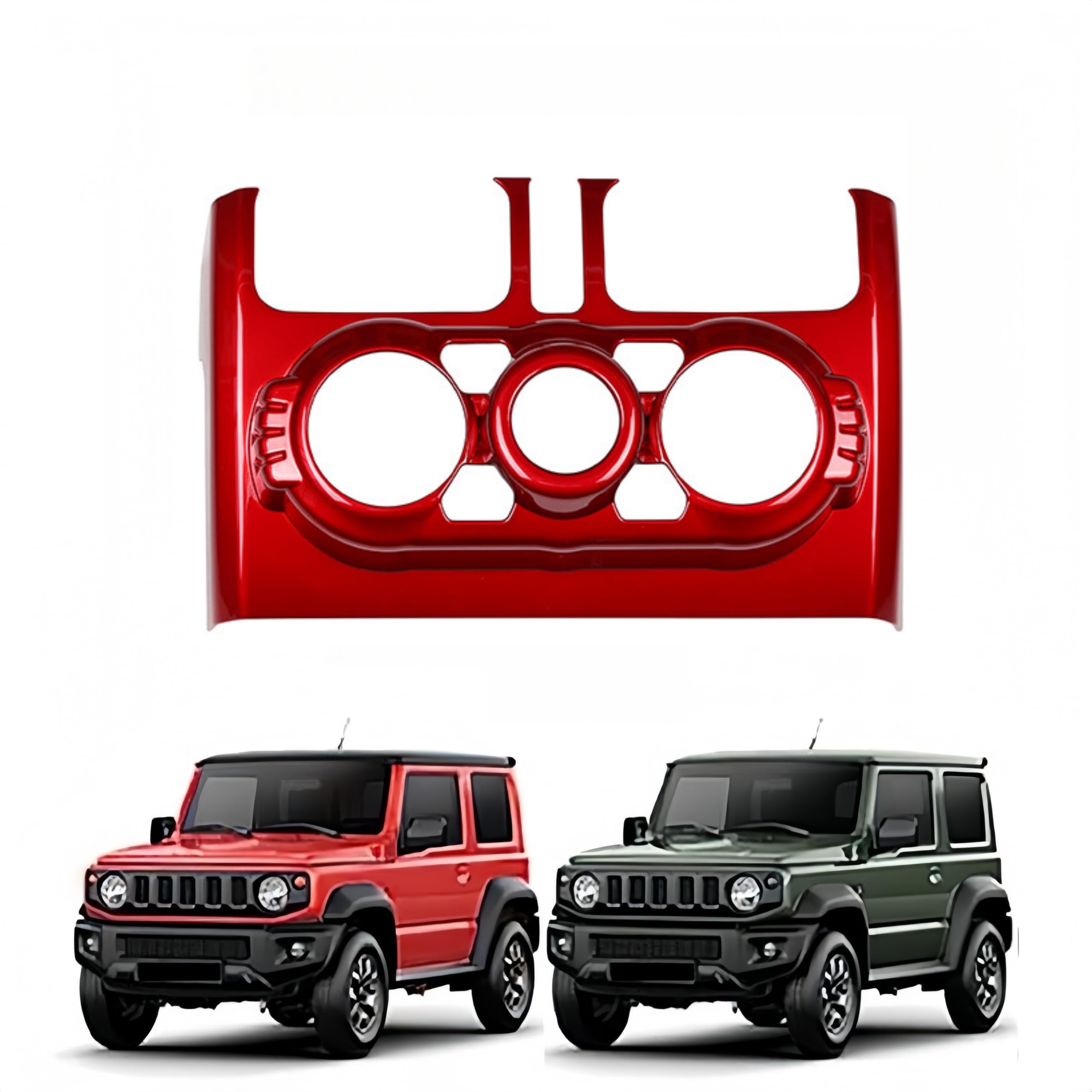 Rakuten - 「 ジムニー JB64W / ジムニーシエラ JB74W 2019年-」エアコンスイッチパネル センターエアコンダイヤルボタンフレーム センターコンソールガーニッシュ パーツ ガーニッシュ アクセサリー ABS製 スズキ対応品 (タイプB レッド)