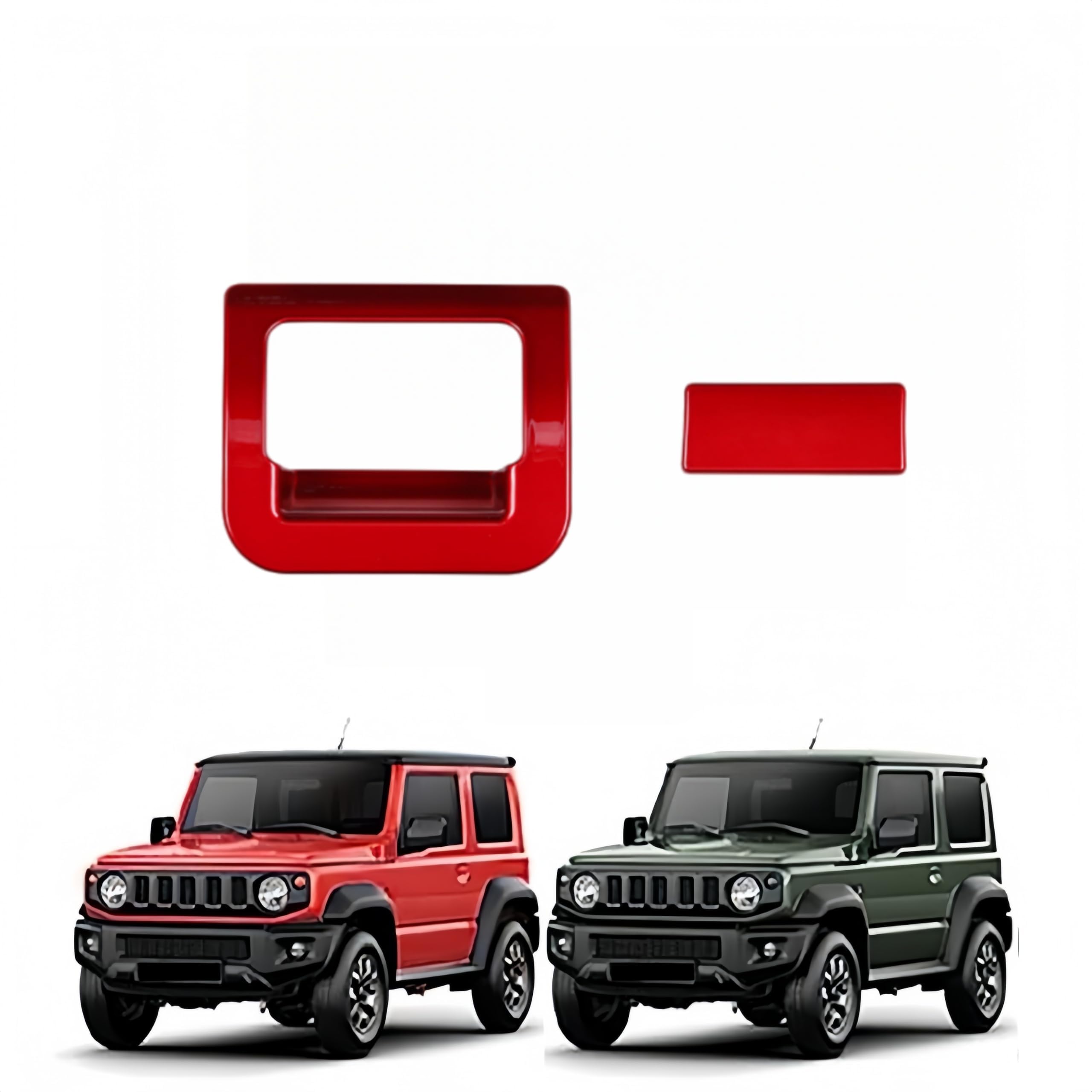Rakuten - 「 ジムニー JB64W / ジムニーシエラ JB74W 2019年-」助手席側収納ボックスハンドルパネル ノブカバー パーツ ガーニッシュ アクセサリー ABS製 スズキ対応品 (レッド)