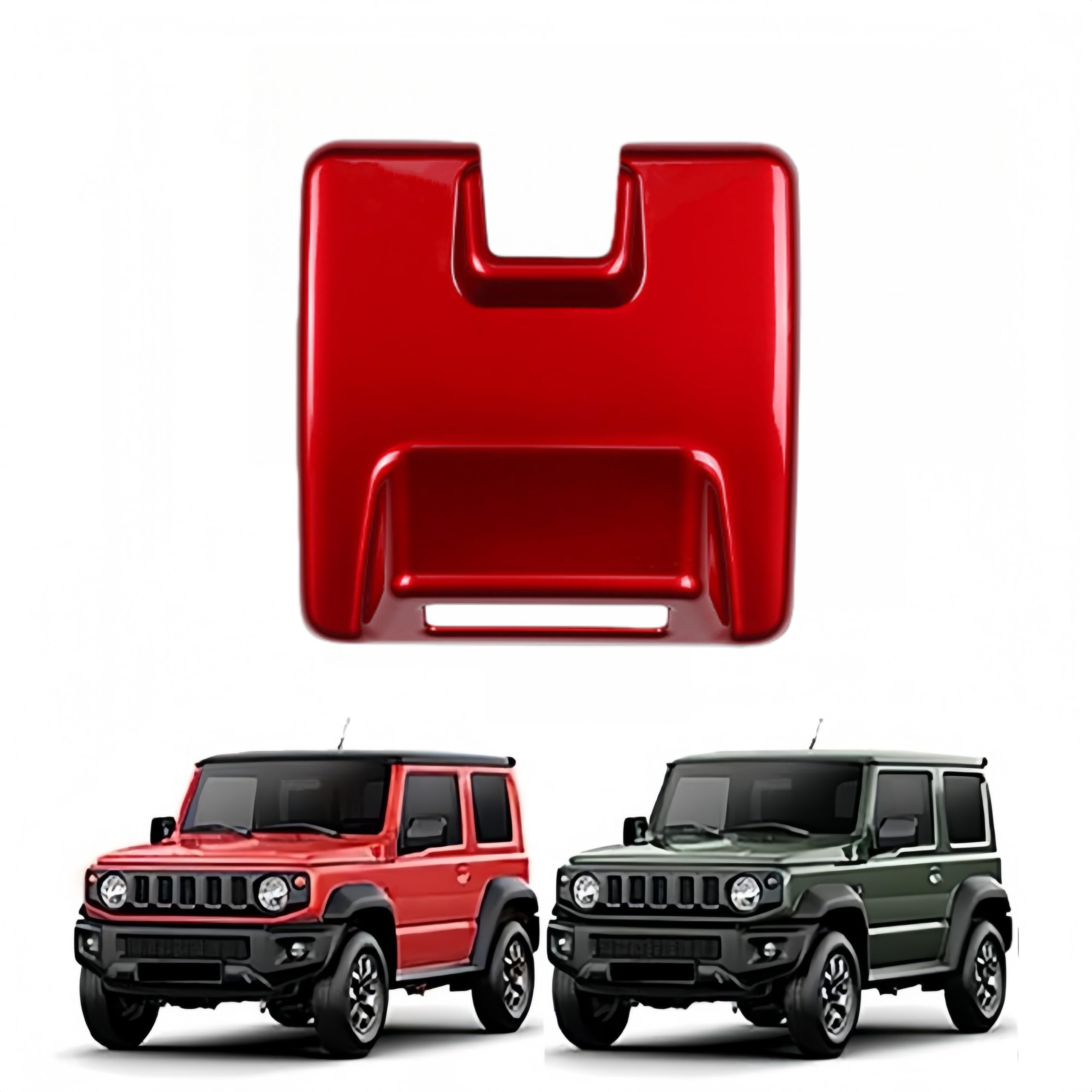 「 ジムニー JB64W / ジムニーシエラ JB74W 2019年-」フロントカバー ヘッド シートベルトリマインダーカバー ルーフパネル パーツ ガーニッシュ アクセサリー ABS製 スズキ対応品 (レッド)