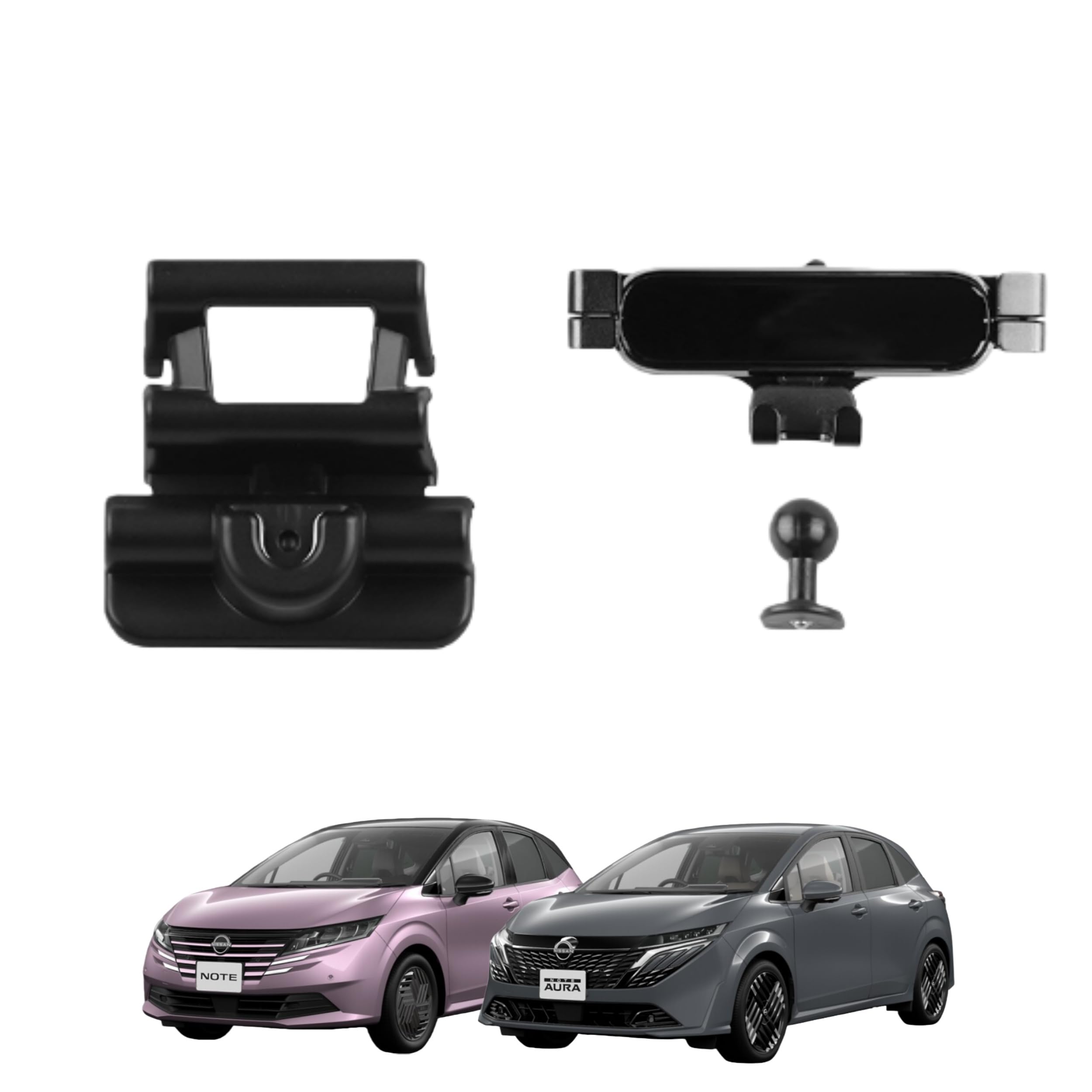 「ノート/ノート オーラ に対応 e-POWER E13 / FE13型 」 携帯電話ホルダー スマホホルダー 車載ホルダー カー用品 スマホホルダー 360度回転 安定性 専門設計 ニッサン対応品 ABS製