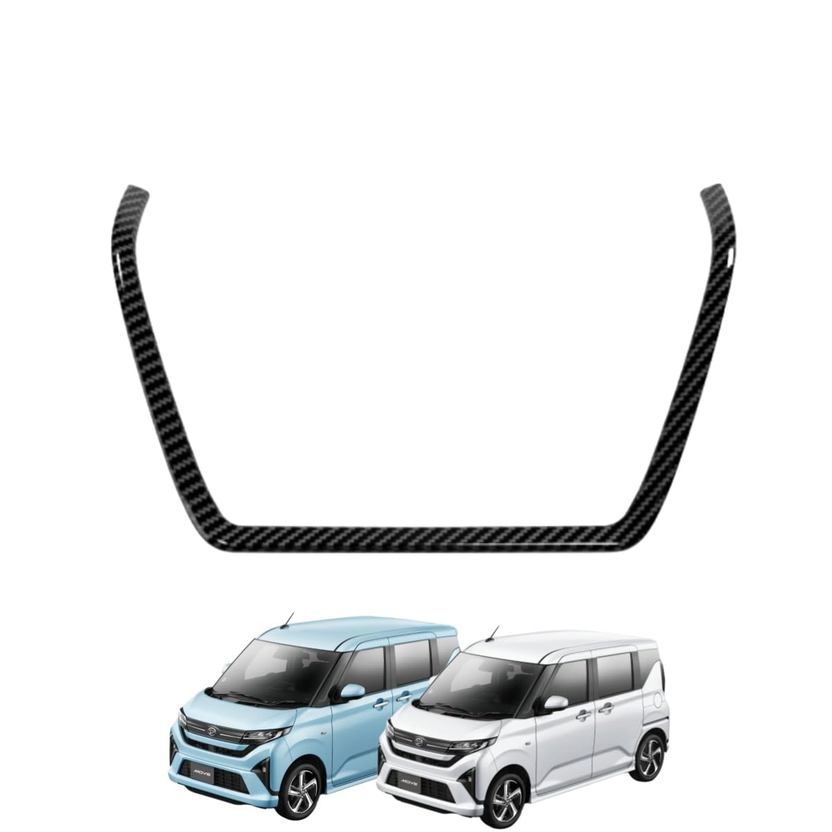 「ムーヴに対応 7代目 LA850/LA860S型 2025年6月~」 インテリアパネル センターエアコン吹き出し口フレーム ダッシュボード換気口モール フロント送風口ガーニッシュ ダイハツ対応品（For MOVE） (カーボン調)