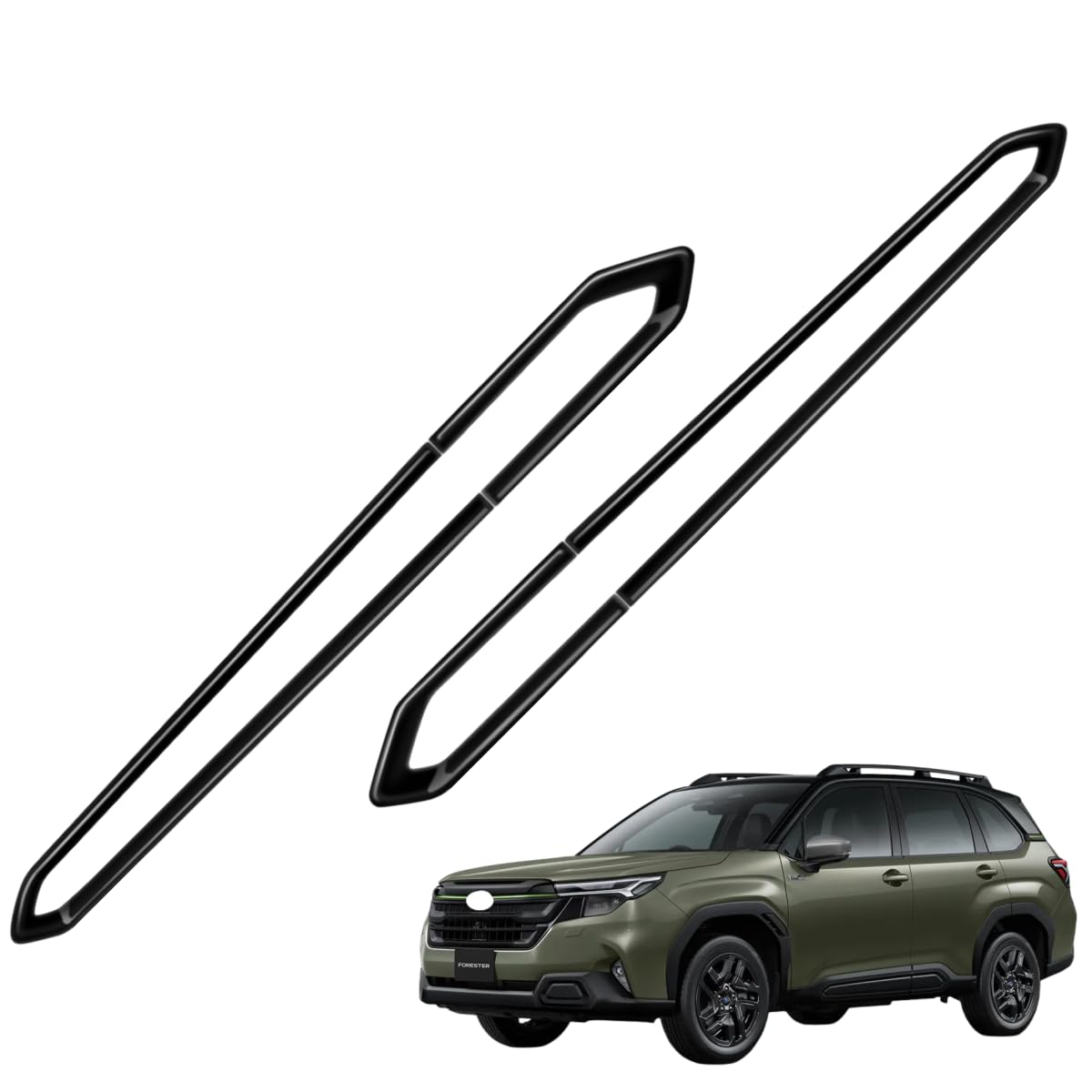 「フォレスター に適用 SL系 2025年4月ー」 サイドフレーム ドアパネル 外装アクセサリー ガーニッシュ スバル対応品 ABS製 (ピアノブラック)