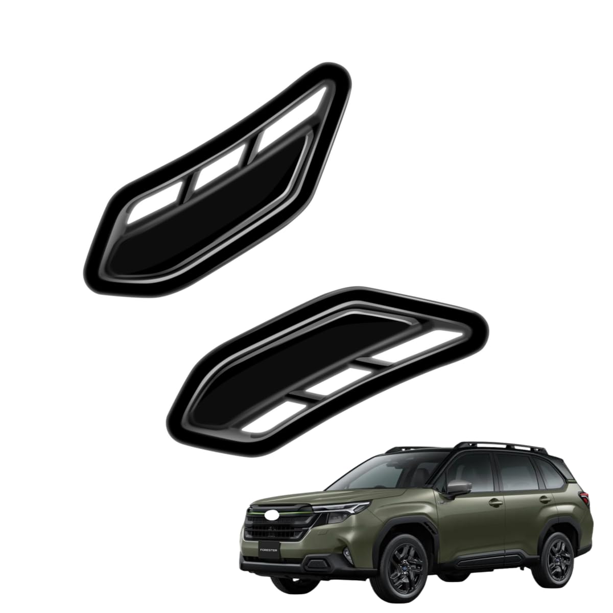 「フォレスター に適用 SL系 2025年4月ー」フェンダーカバー コーナーパネル サイドカバー オーバーフェンダーガーニッシュ 外装アクセサリー スバル対応品 ABS製 (ピアノブラック)