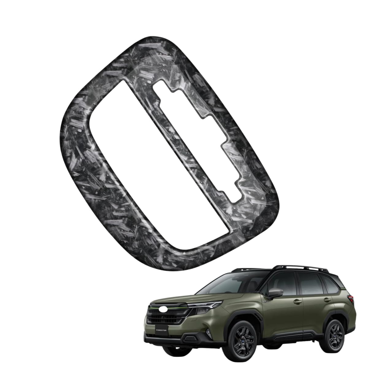 「フォレスター に適用 SL系 2025年4月ー」ルームランプカバー リーディンランプパネル ガーニッシュ 内装アクセサリー スバル対応品 ABS製 (クラッシュカーボン調 後側)