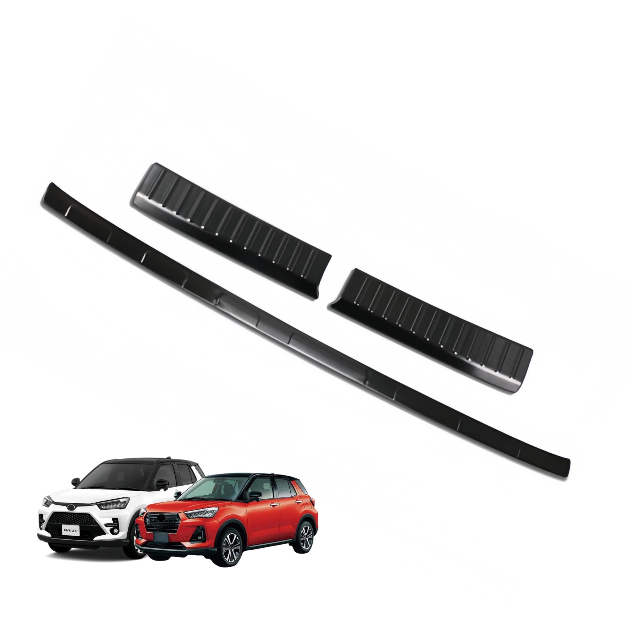 Rakuten - ライズ に対応 A200系 A200A/A210A A20#A/210A型 2019年11月〜For RAIZE 対応品 専用 保護 上質 キズ防止 カスタム 装飾パーツ 304ステンレス製 トヨタ専用設計パーツ 外装ドレスアップ リア バンパー ステップガーニッシュ ガード キズ 防止 ステップガード イ
