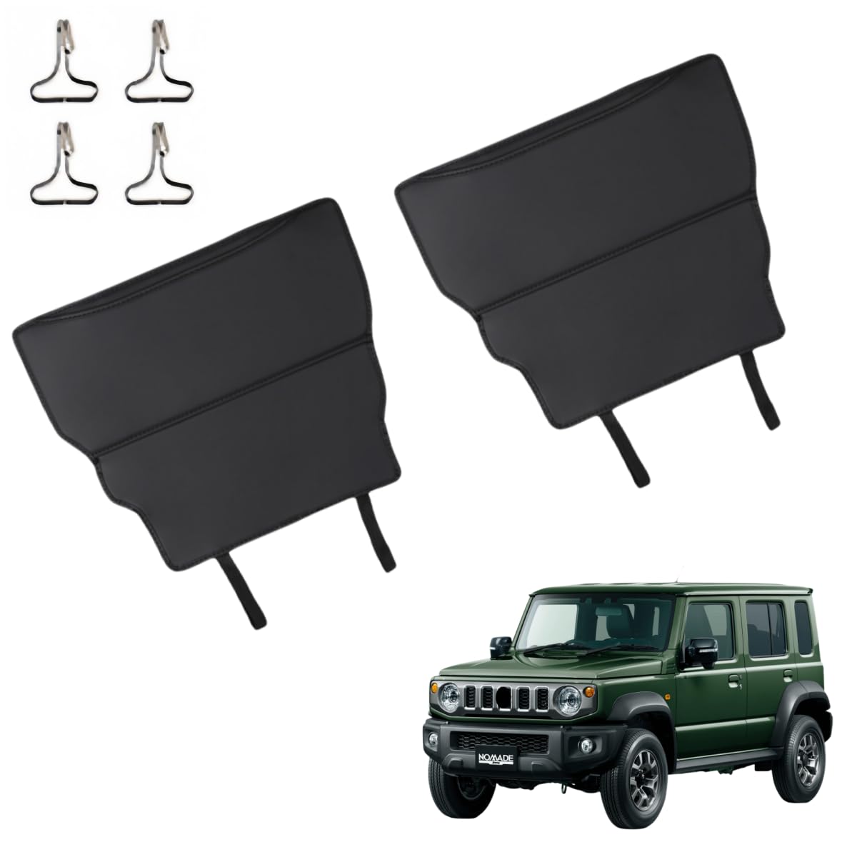 ジムニーに対応 JB64W 2019年~ / ジムニーに対応ノマド JC74W 2025年4月〜 5ドア対応品 スズキ専用 保護 上質 キズ防止 カスタム 装飾パーツ PUレザー材質 取り付け簡単 内装ドレスアップ シートバックキックプロテクター シートマット インテリアパネル カー