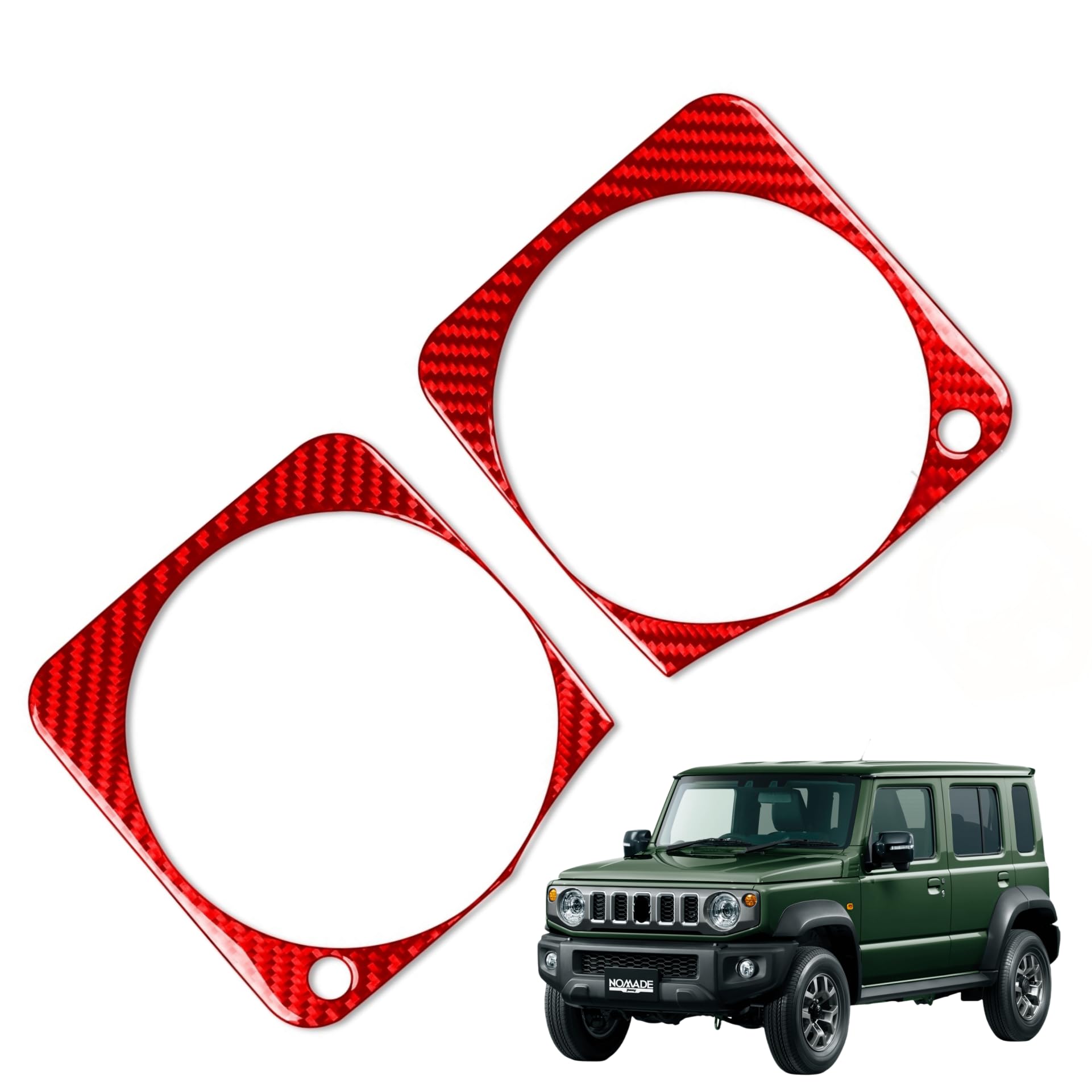 ジムニーに対応 JB64W シエラ JB74W 2019-2024年 対応品 スズキ専用 保護 上質 キズ防止 ソフト?カーボンファイバー製 取り付け簡単 内装ドレスアップ 2P メーターガーニッシュ パネルカバー メーターパネル インテリア (レッド)